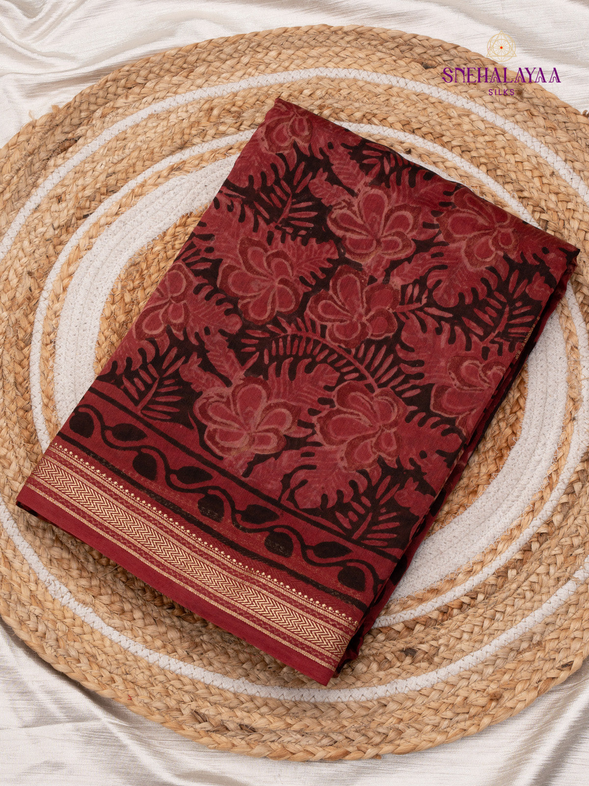 Maroon Chanderi Saree