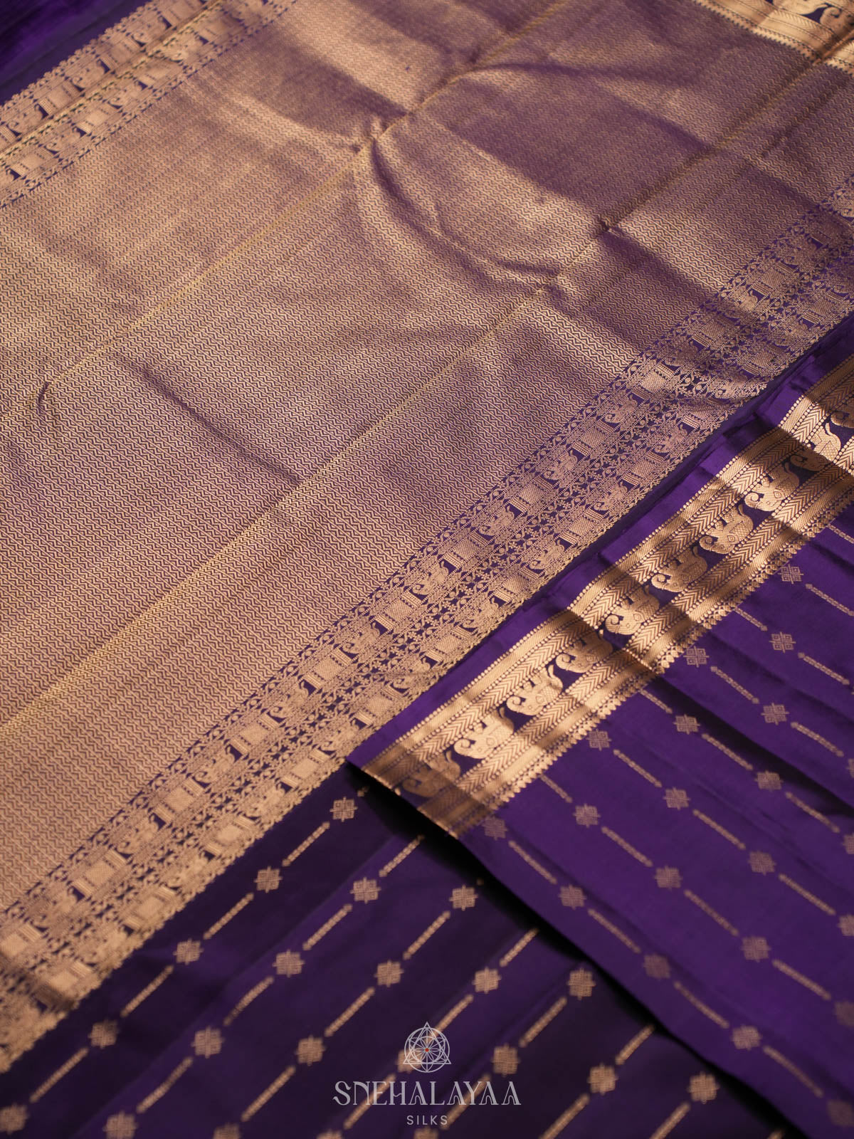 Purple Kanjivaram silk saree
