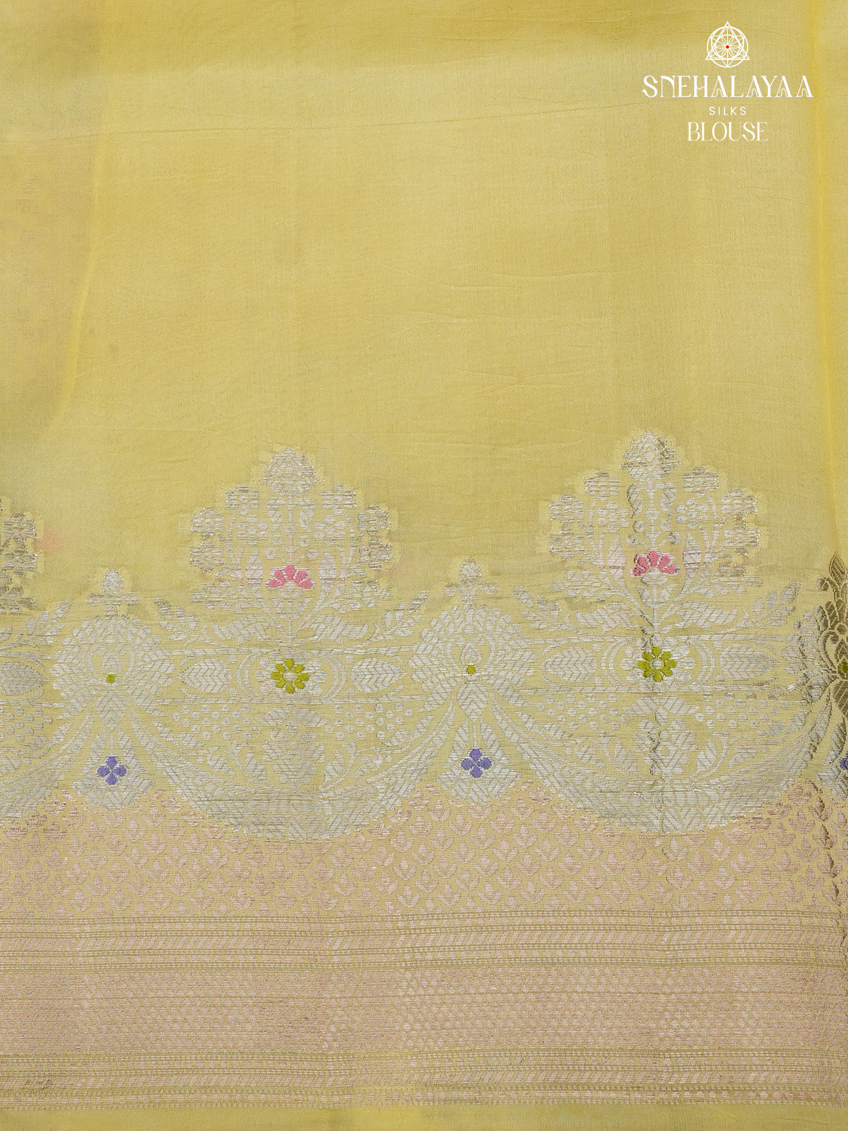 Yellow Banaras Dupion Silk Saree