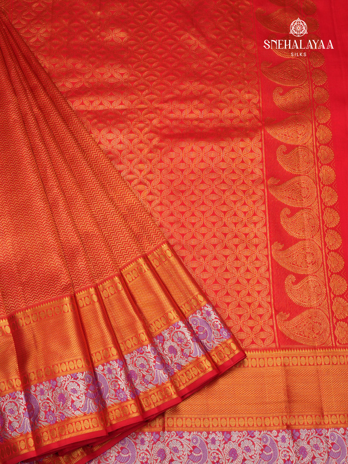 Red Kanjivaram Tissue Silk Saree