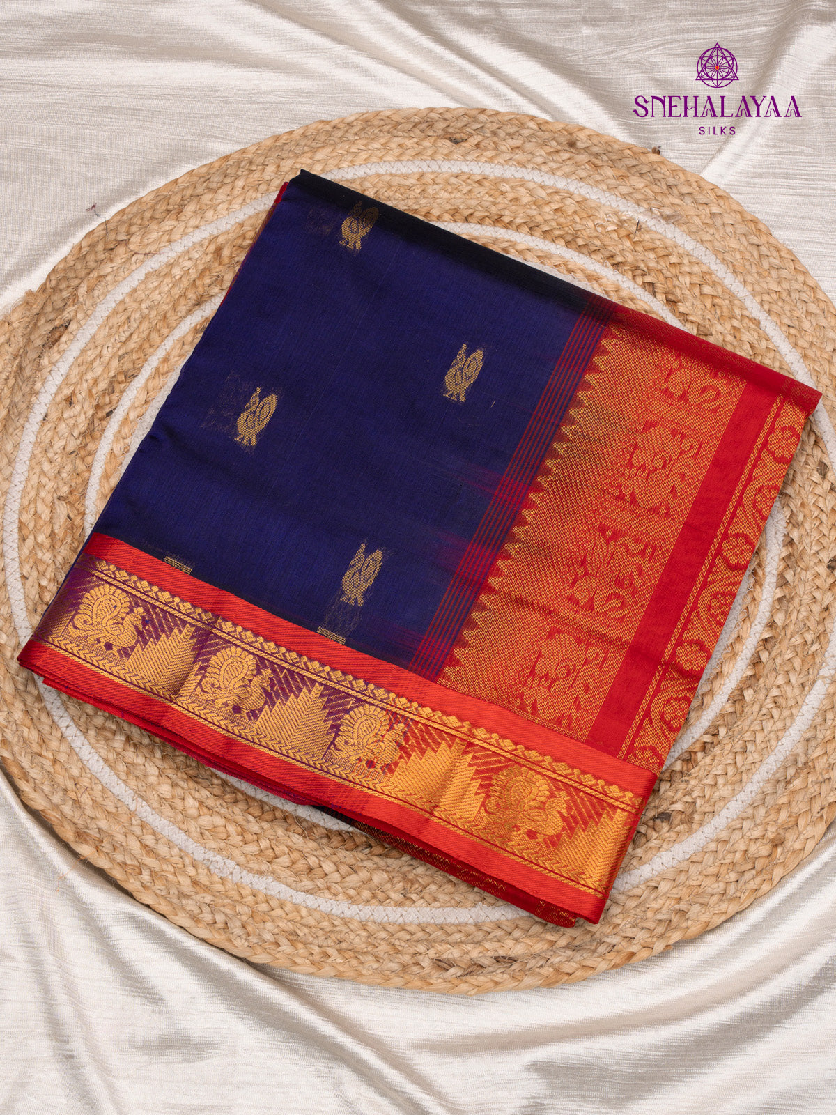 Navy Blue Kanchi Silk Cotton Saree