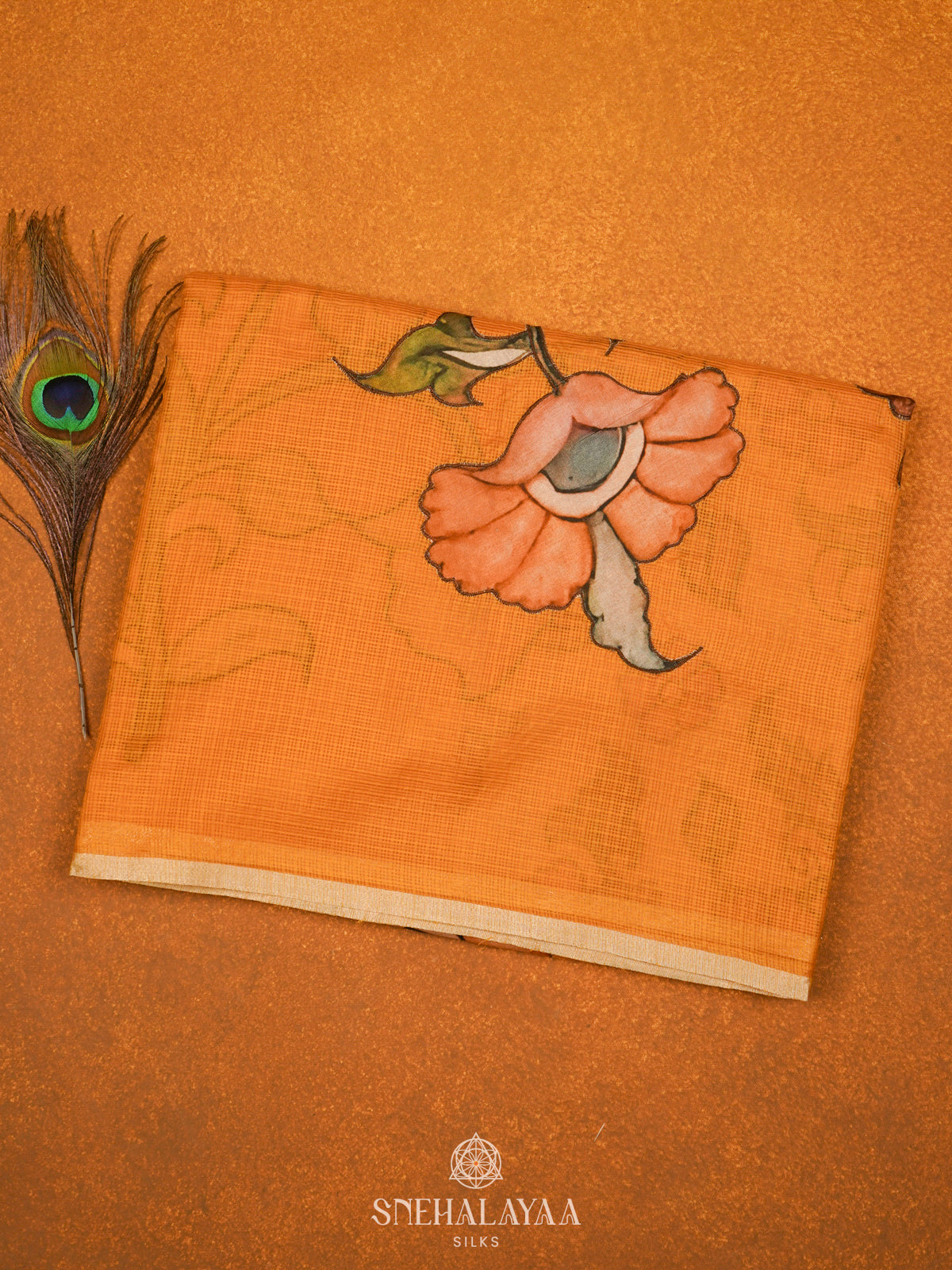 Yellow Kota Embroidery Saree