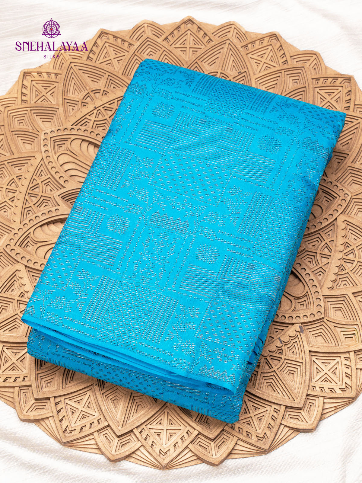 Cyan Blue Kanjivaram Silk Saree