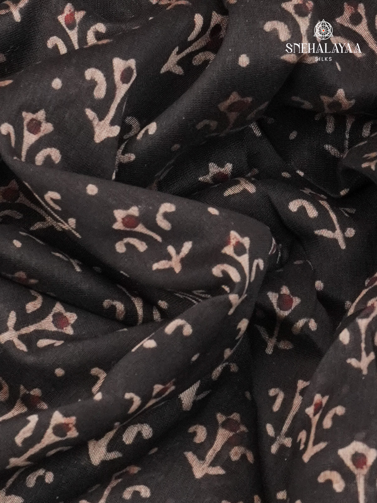 Black Chanderi Saree