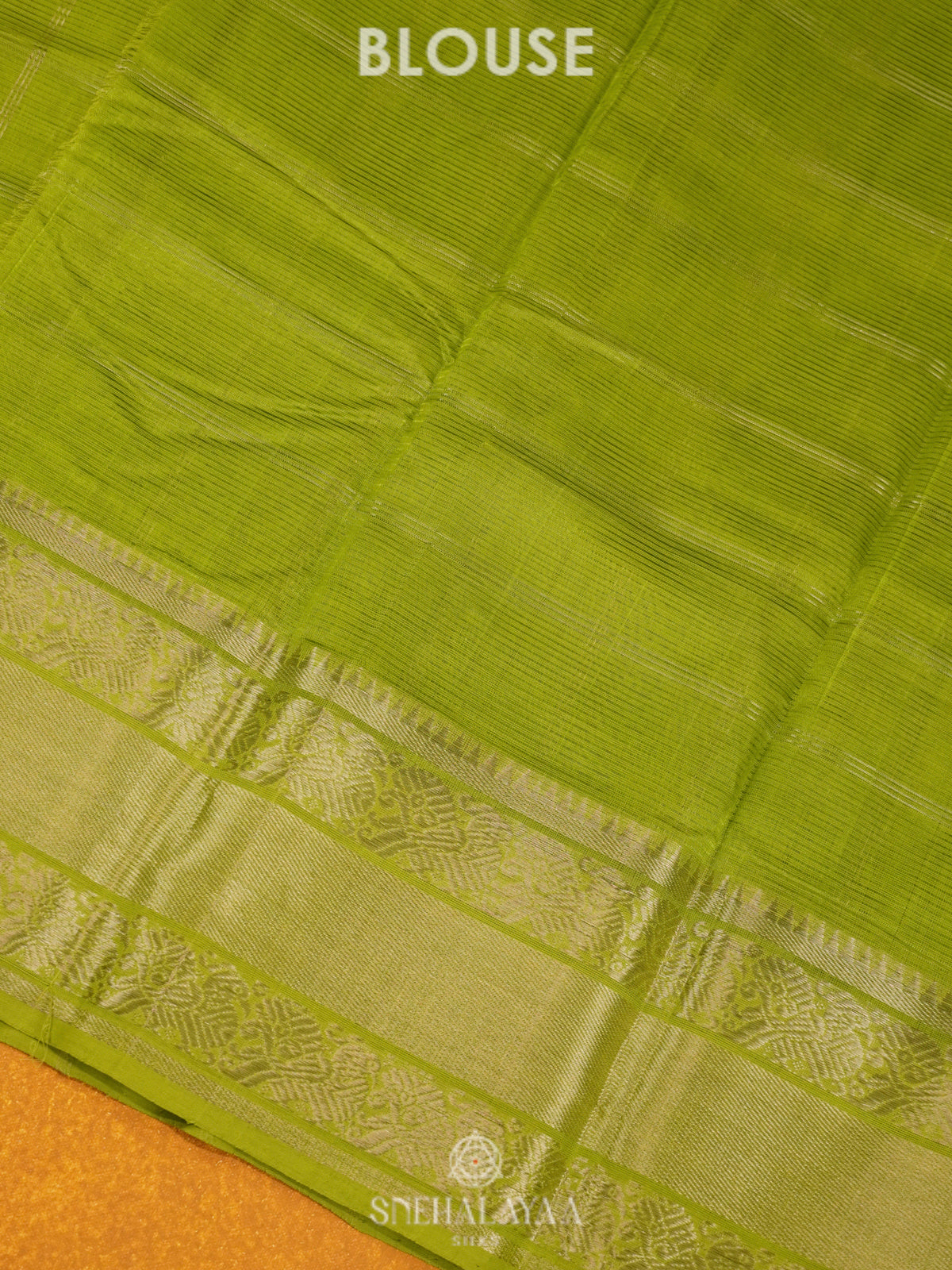 Lime Green Mangalagiri Silk Cotton Saree