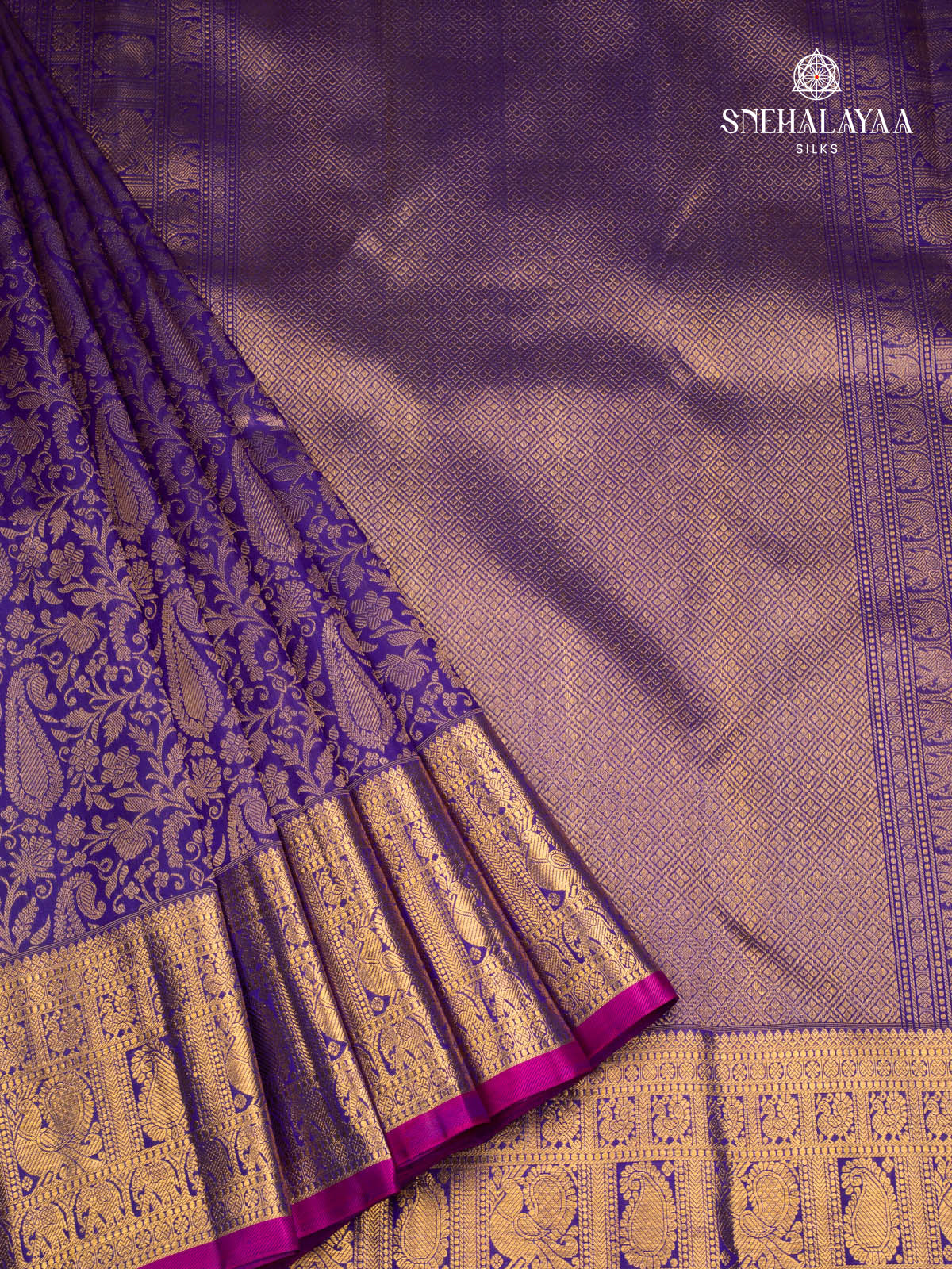 Violet Kanjivaram Silk Saree
