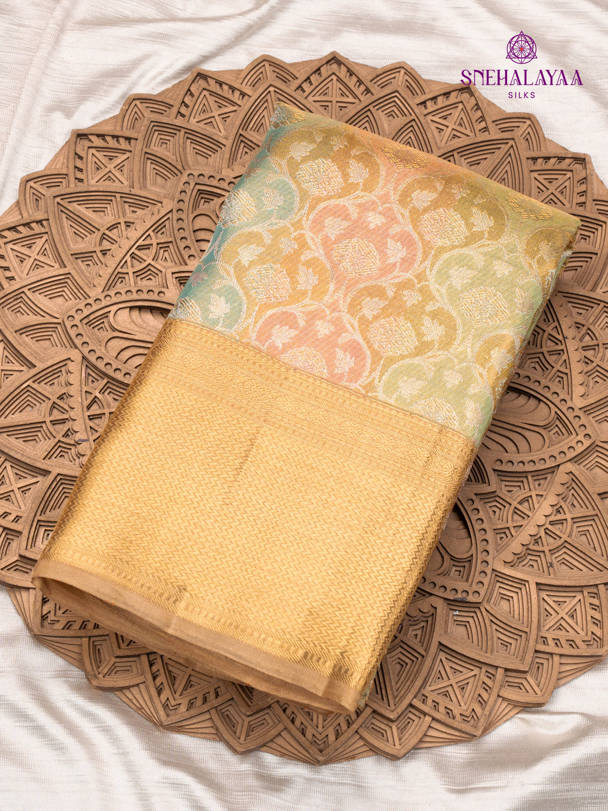 Sandal Tissue Kanjivaram Silk Saree