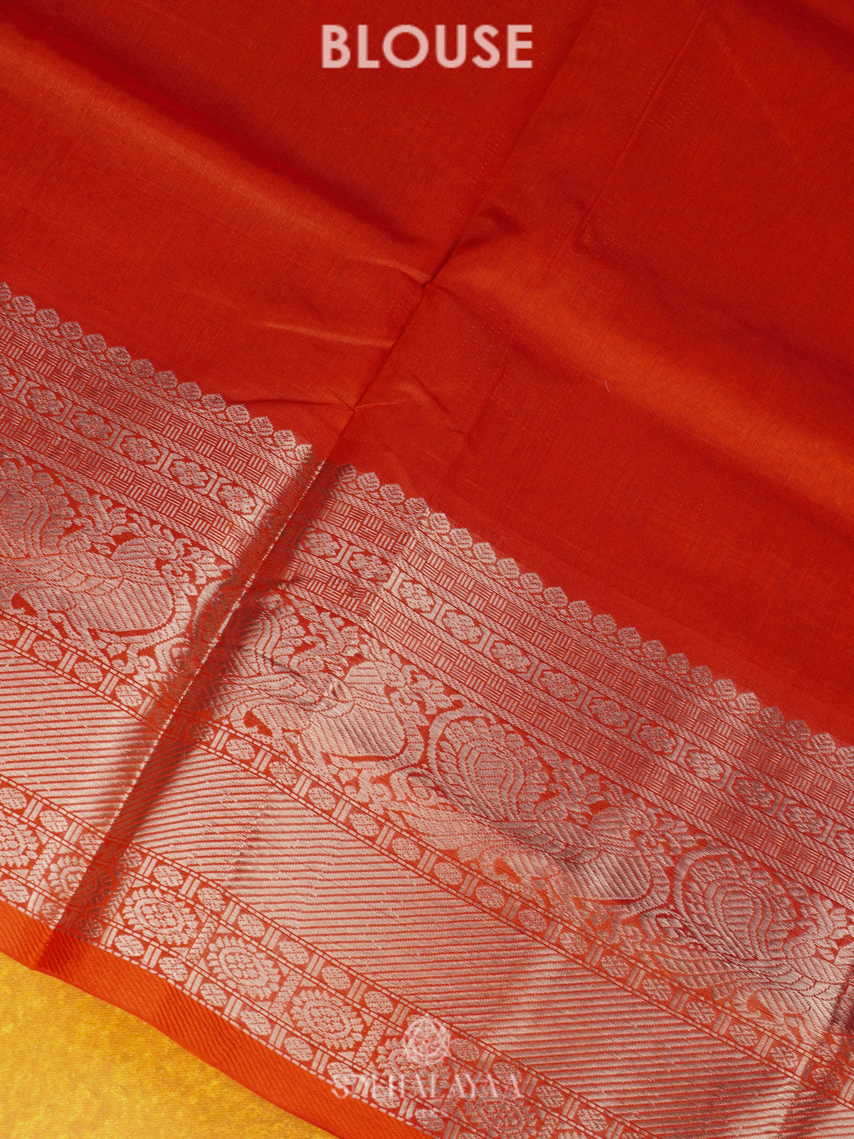 Orange Mangalagiri Kuppadam Silk Cotton Saree