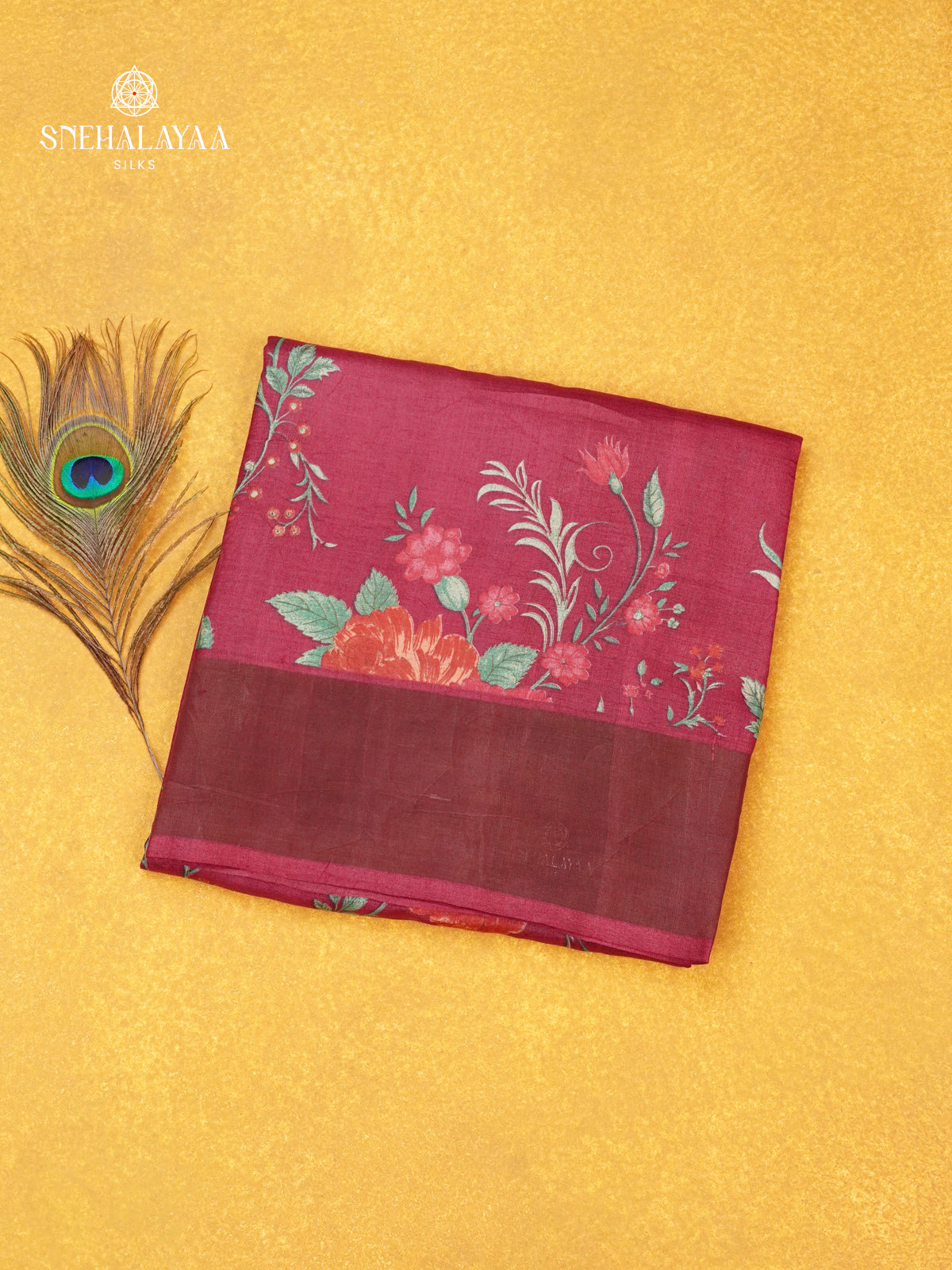 Maroon Tussar Saree