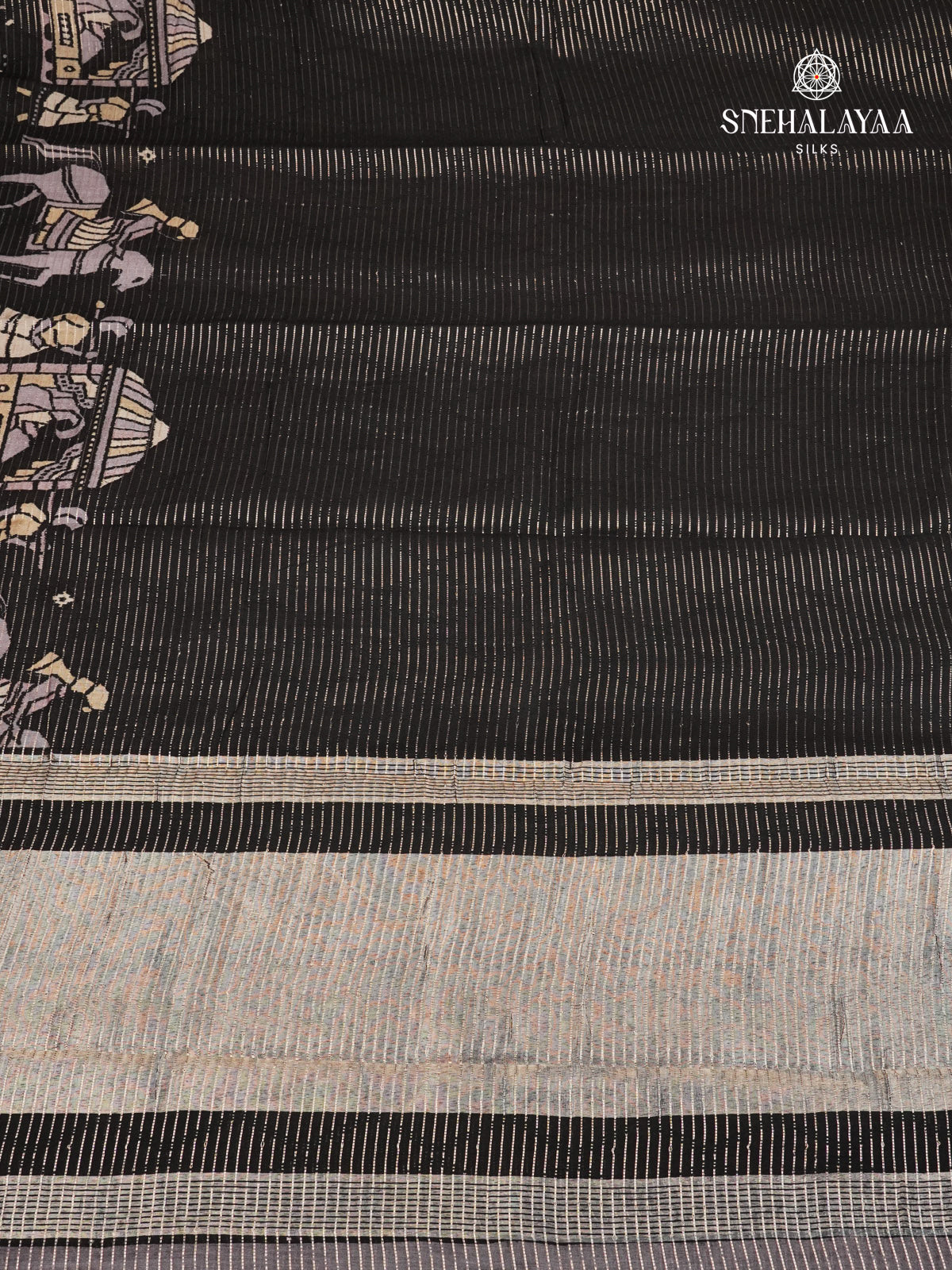 Black Chanderi Saree
