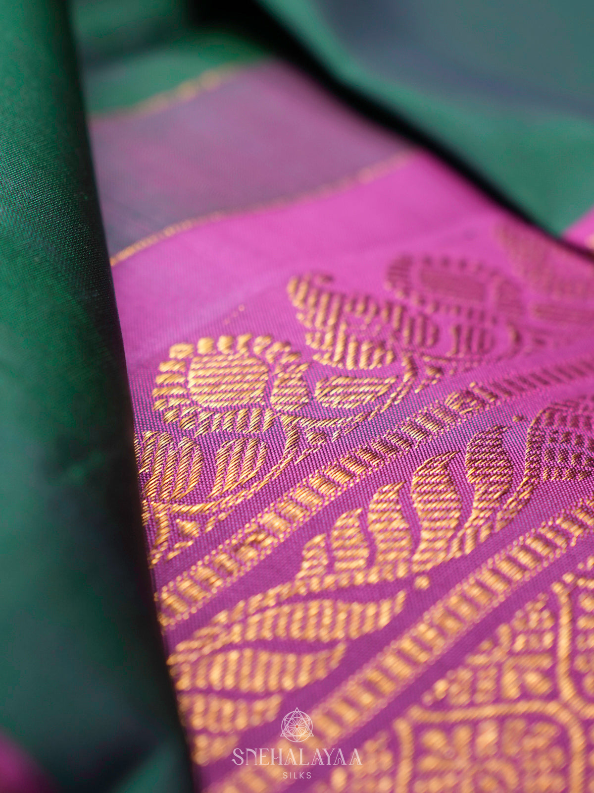 Forest Green Kanjivaram Silk Saree