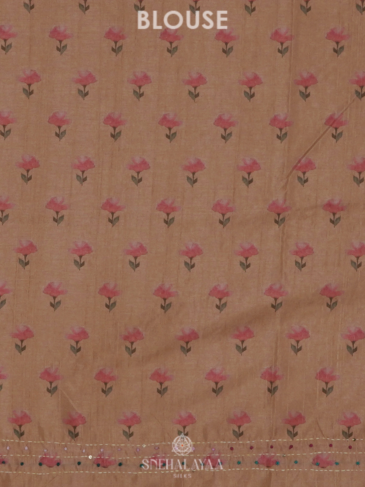 Cream Tussar Embroidery Saree