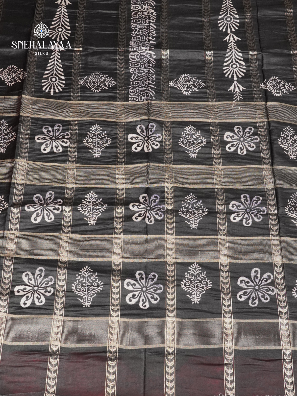 Black Bamboo Silk Saree