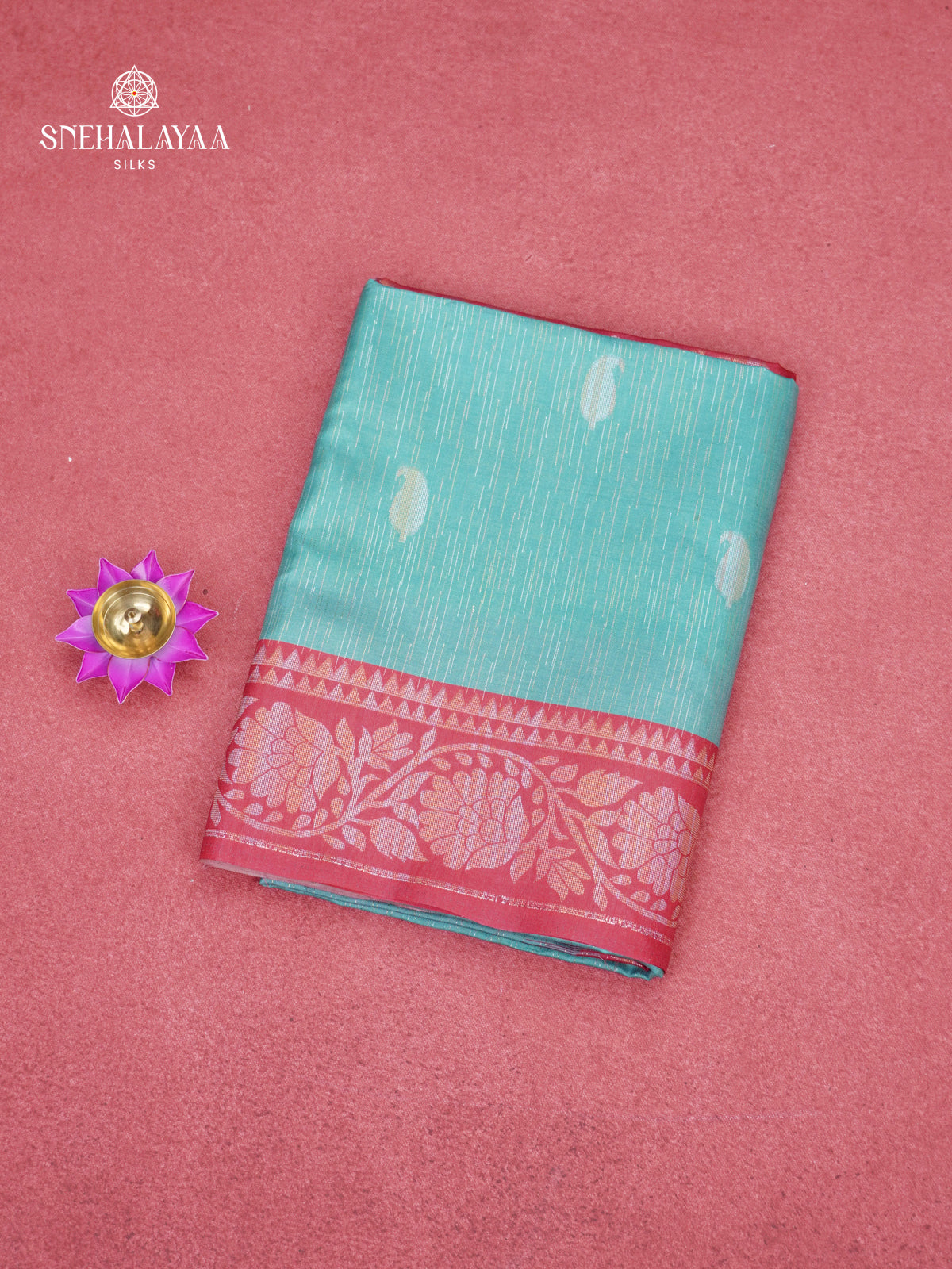 Ice Blue Jute Saree