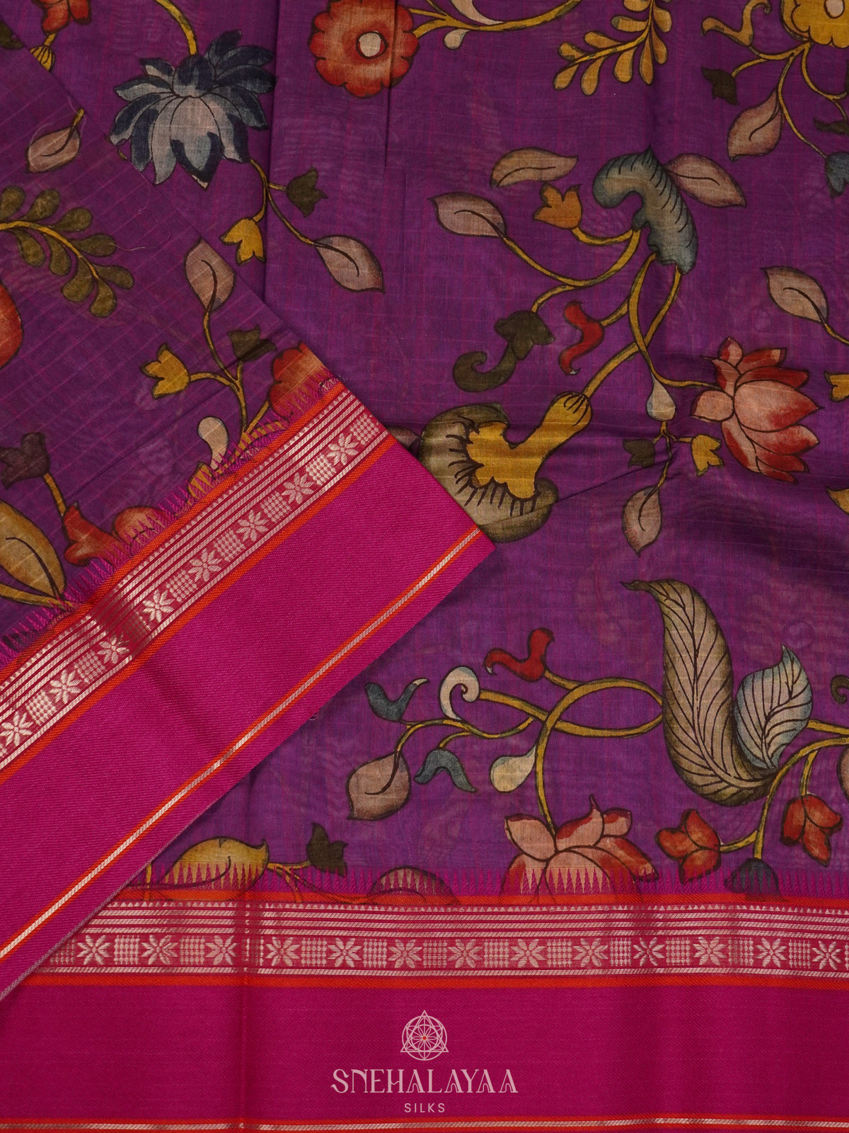 Purple Chanderi Saree