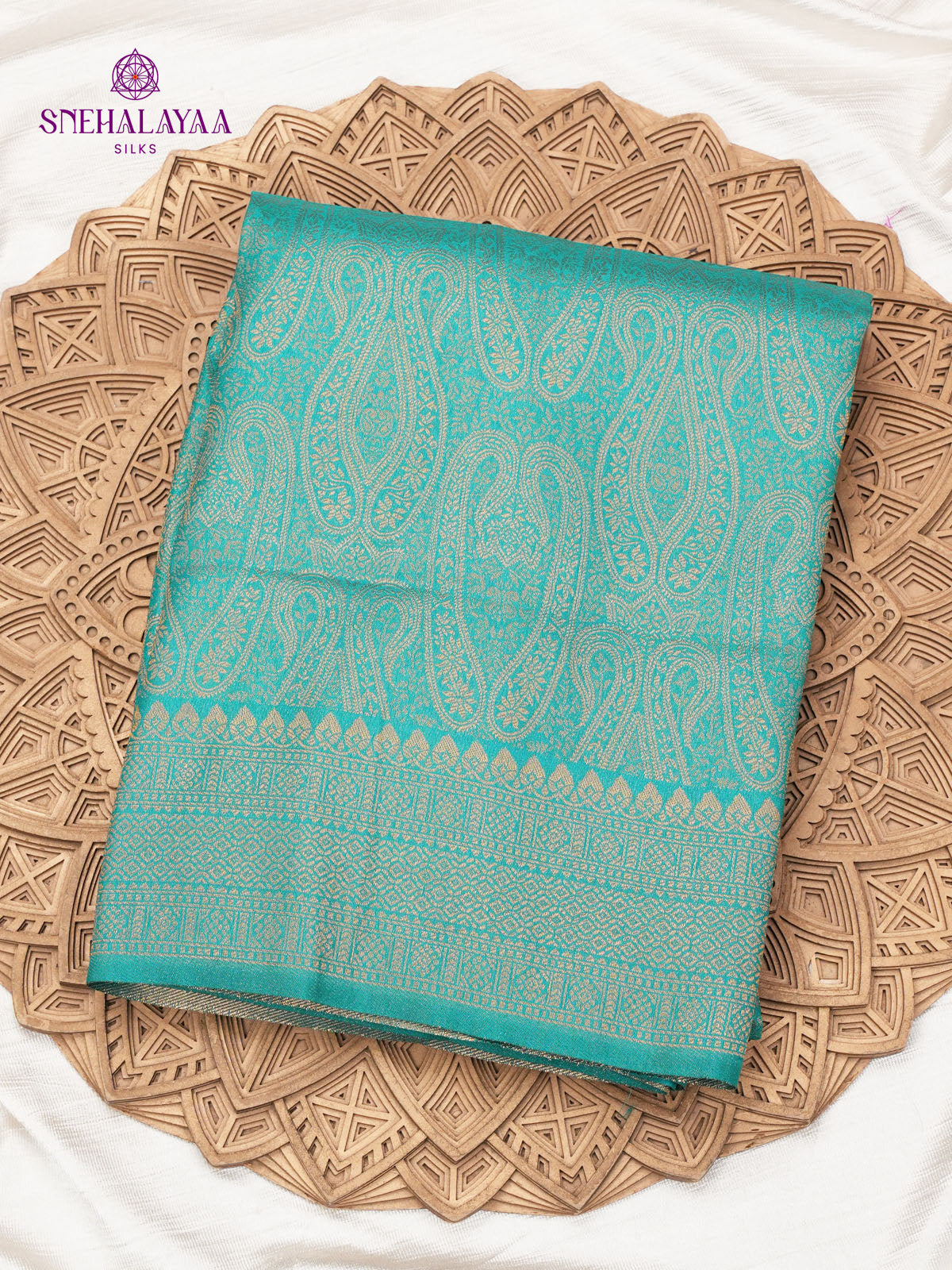 Peacock Blue Soft Silk Saree