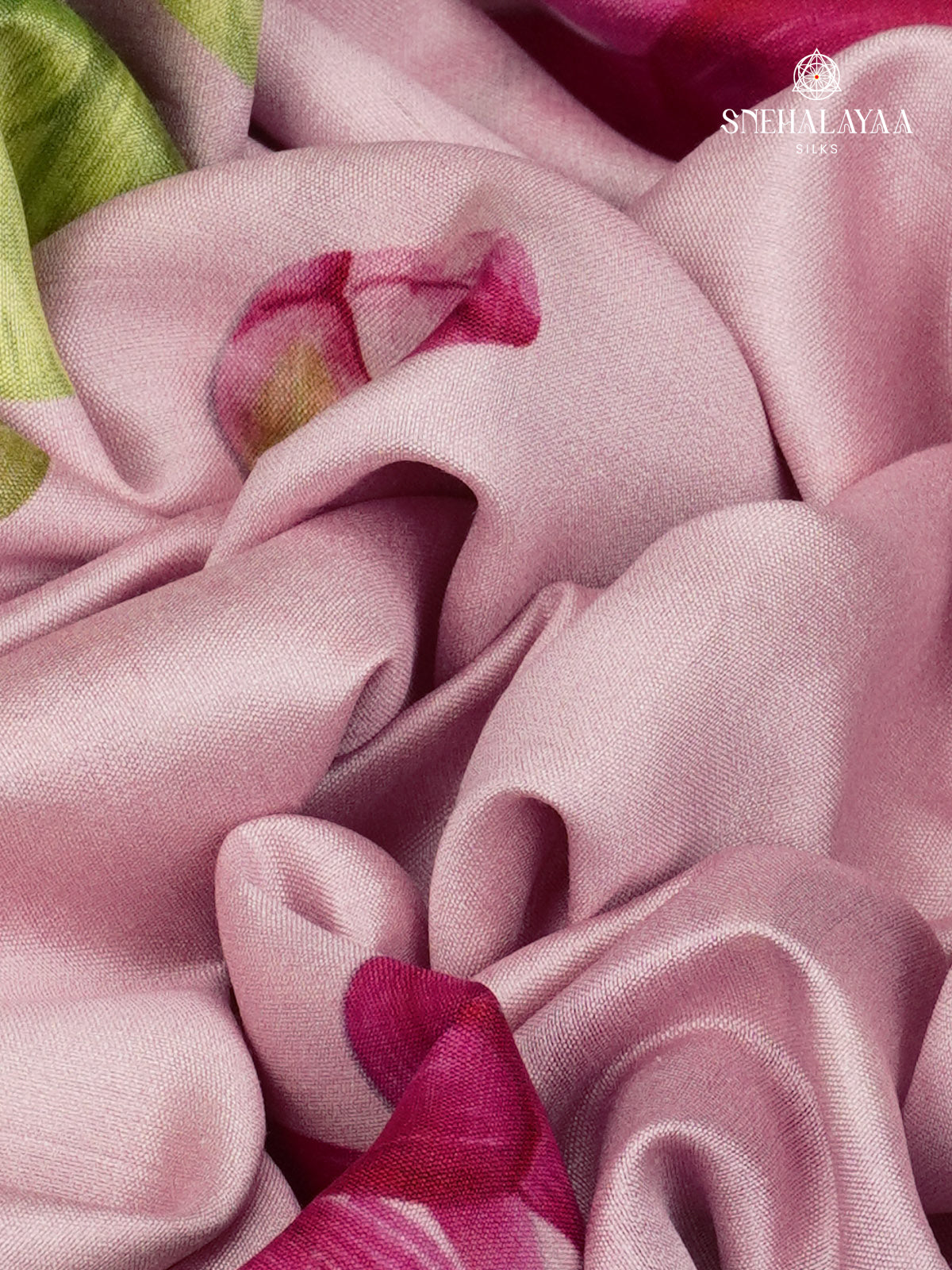 Pastel Pink Chiniya Silk Saree