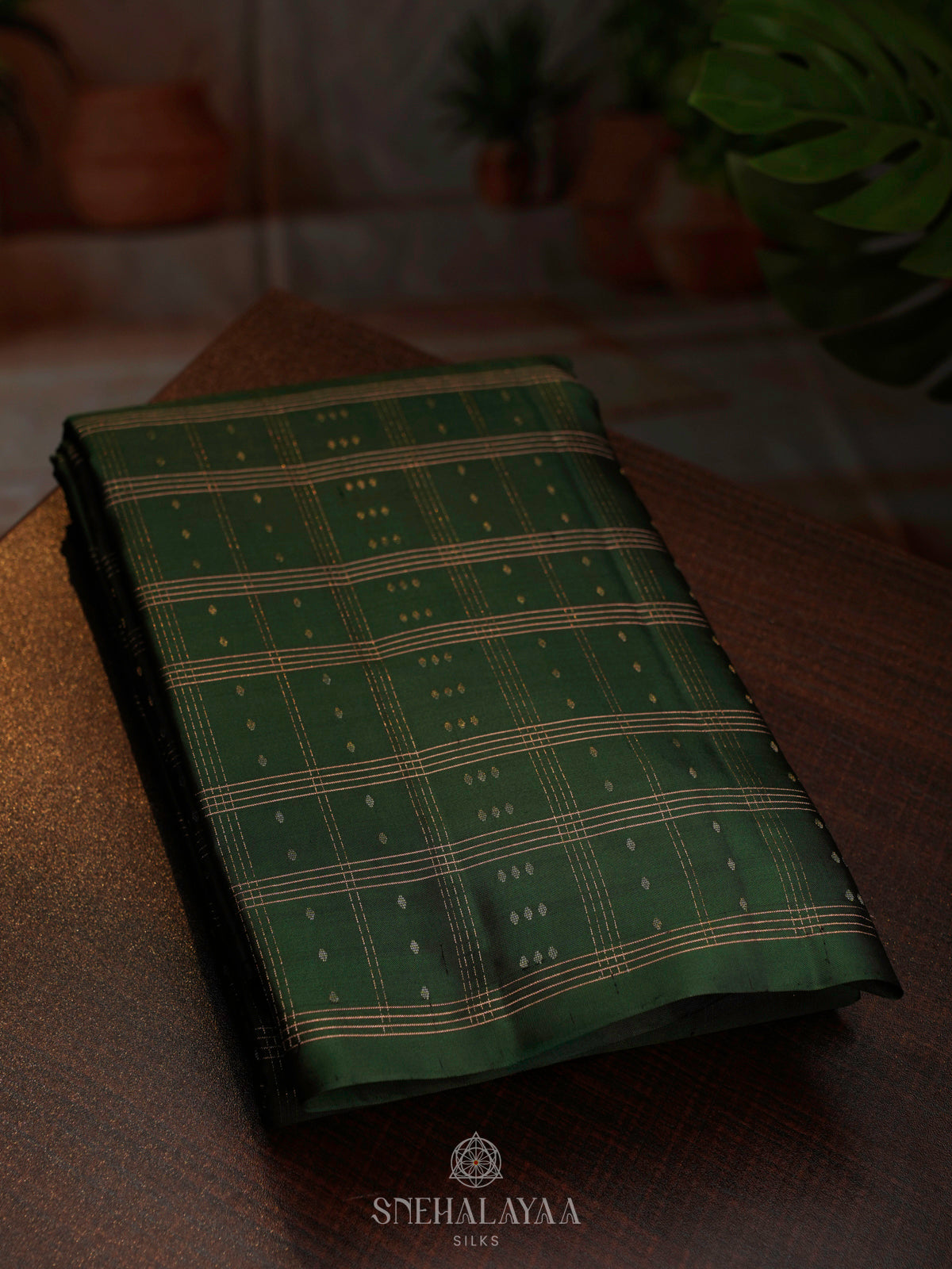 Forest Green Kanjivaram Silk Saree