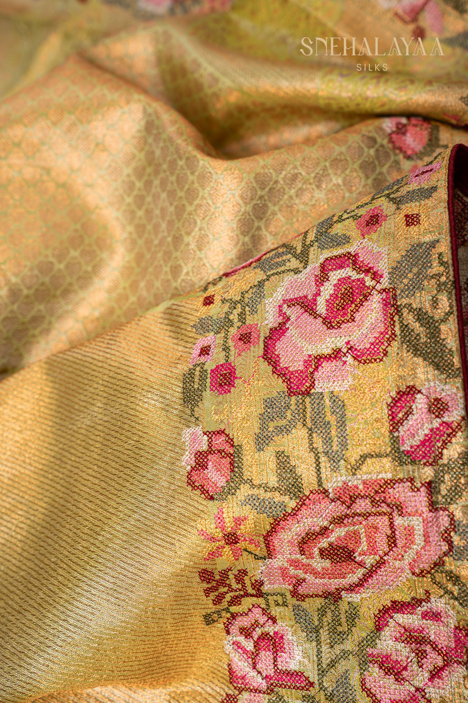 Gold Banaras Tissue Saree