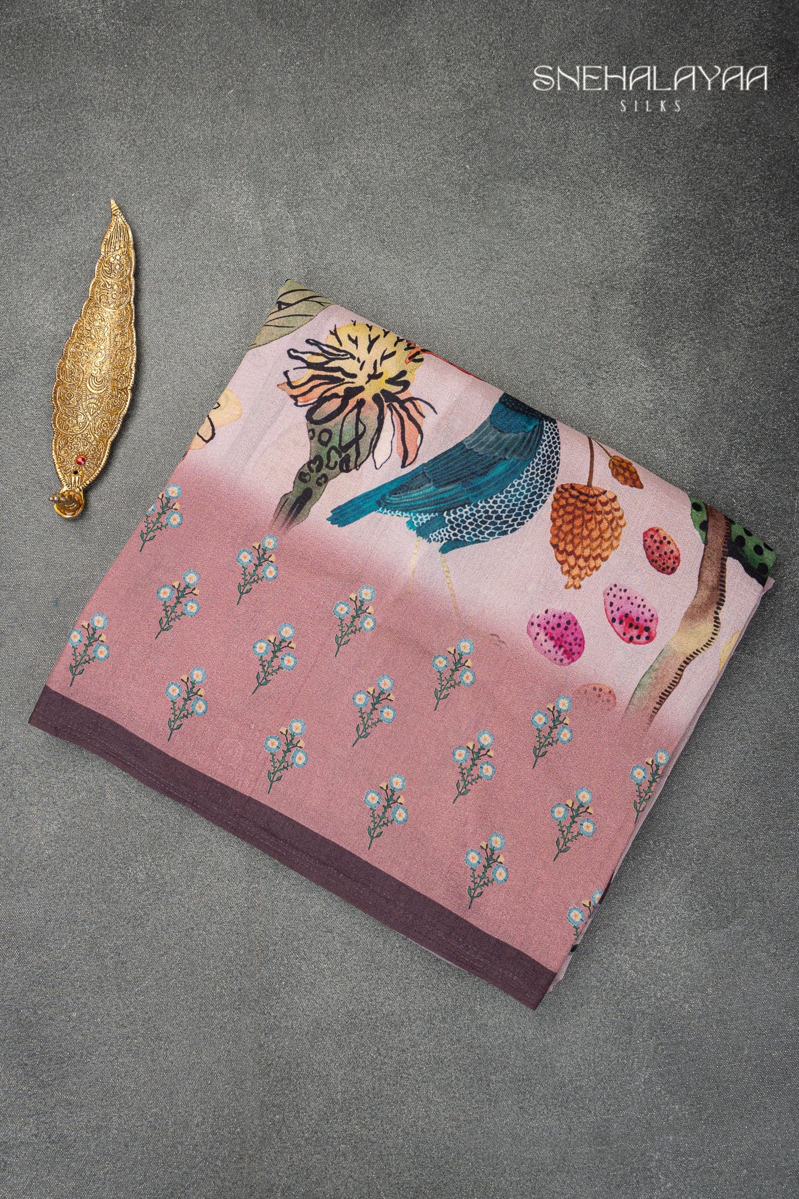 Blush Pink Dola Silk Saree