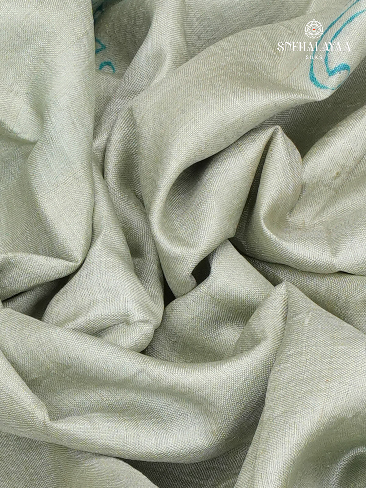 Grey Tussar Silk Saree