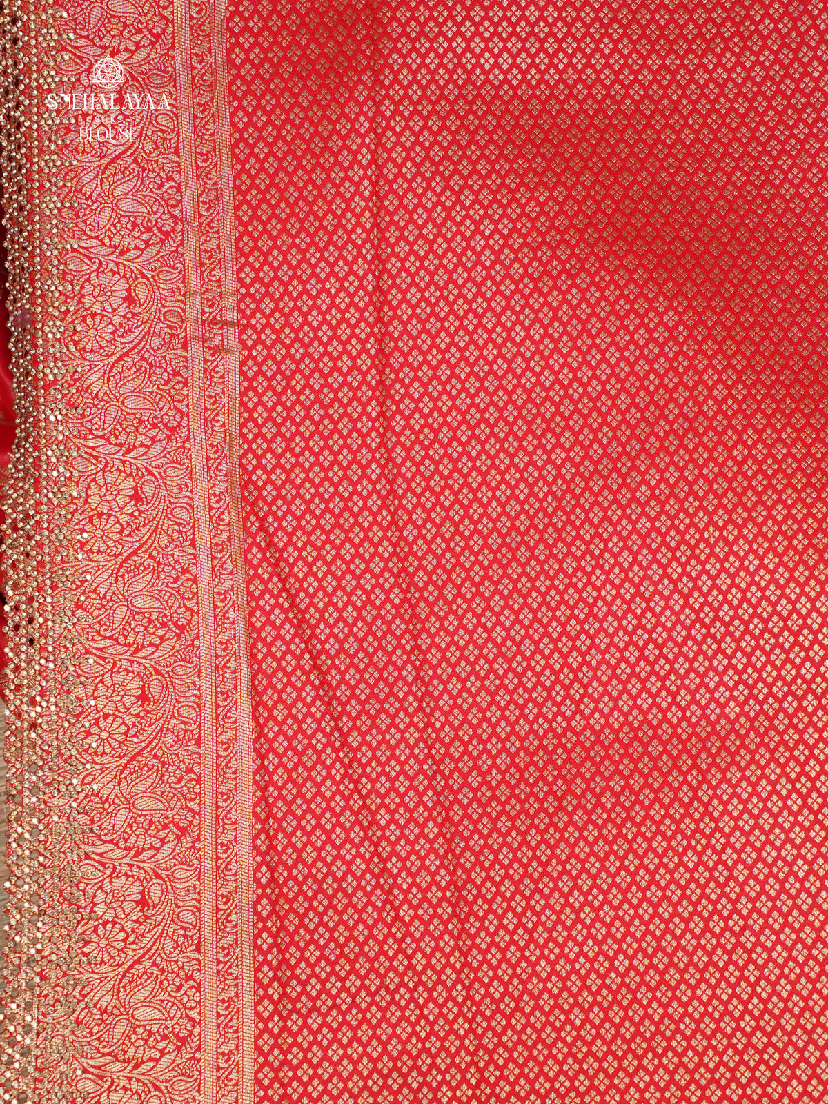 Rust Orange DEsigner Saree