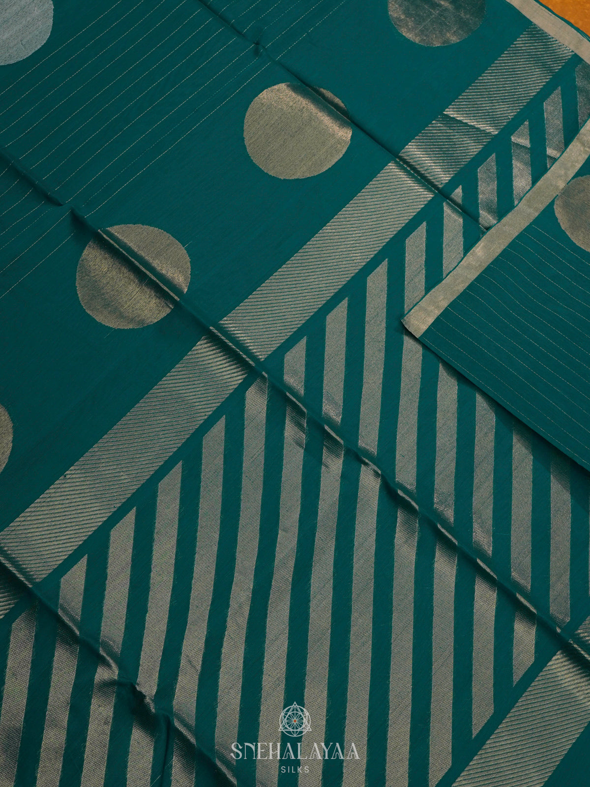 Blue Kora Silk Cotton Saree