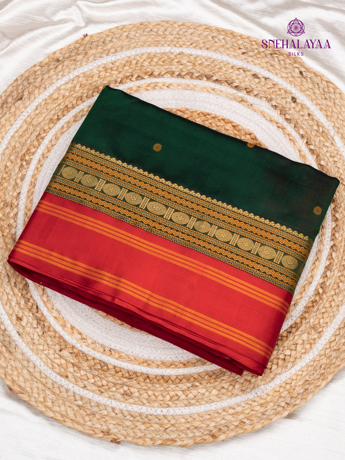 Bottle Green Kanchi Silk Saree