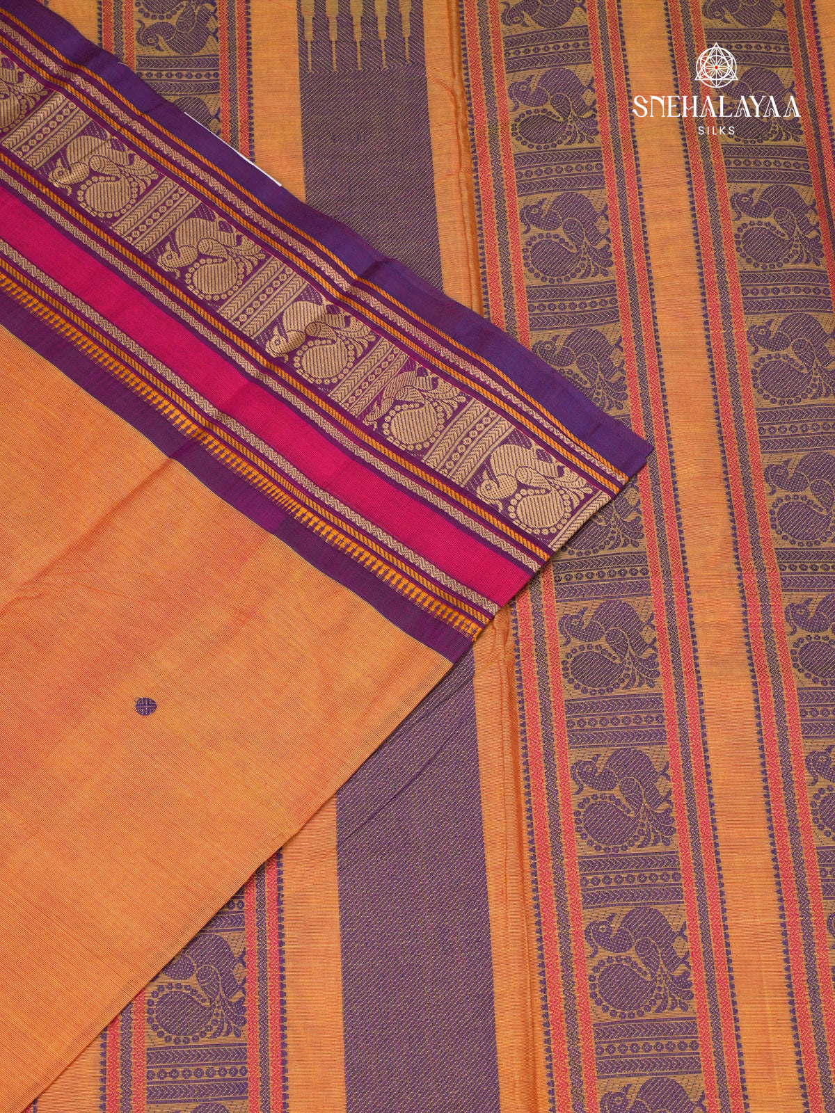 Orange Kanchi Cotton Saree
