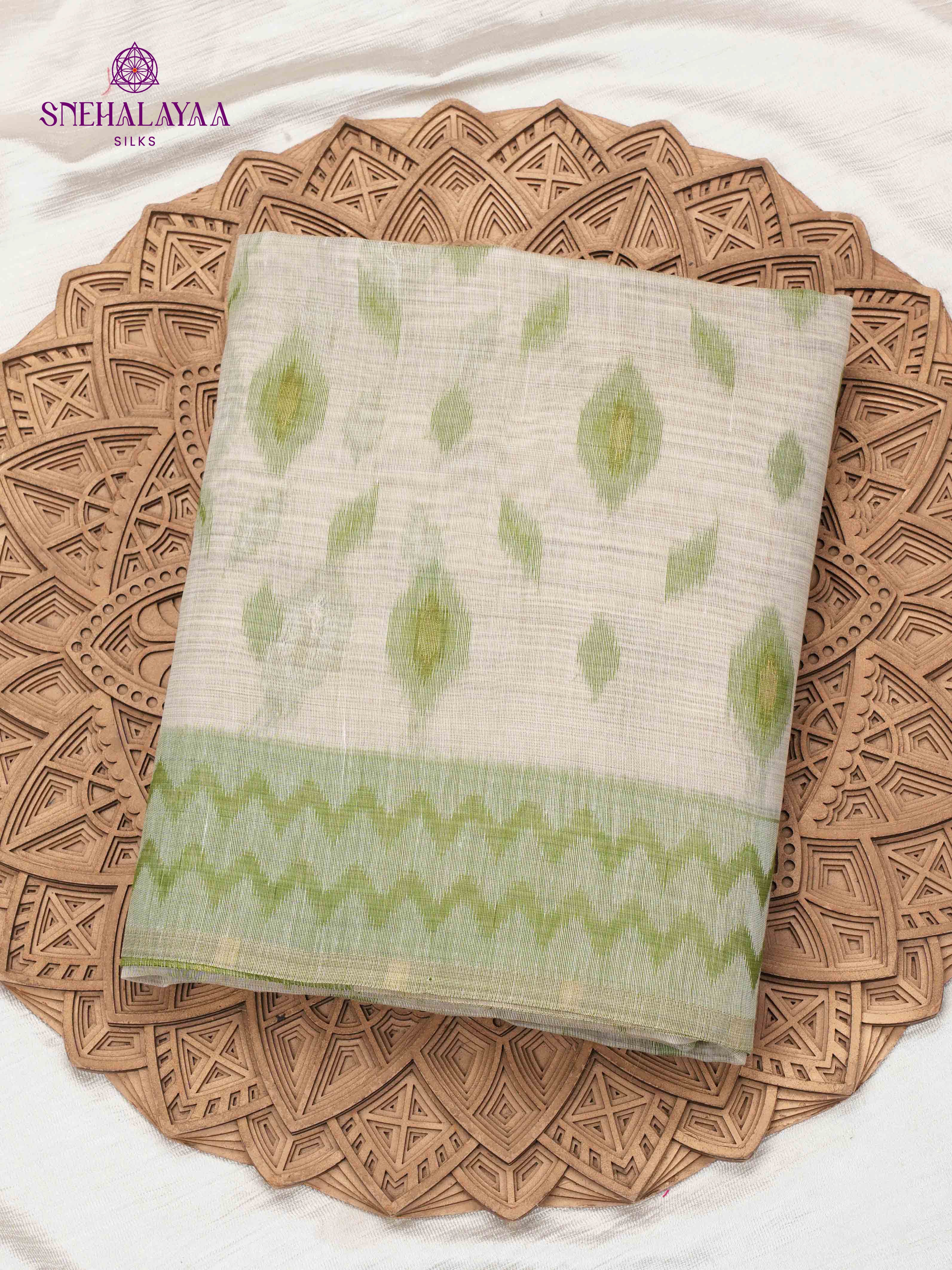 Off White Munga Cotton Saree