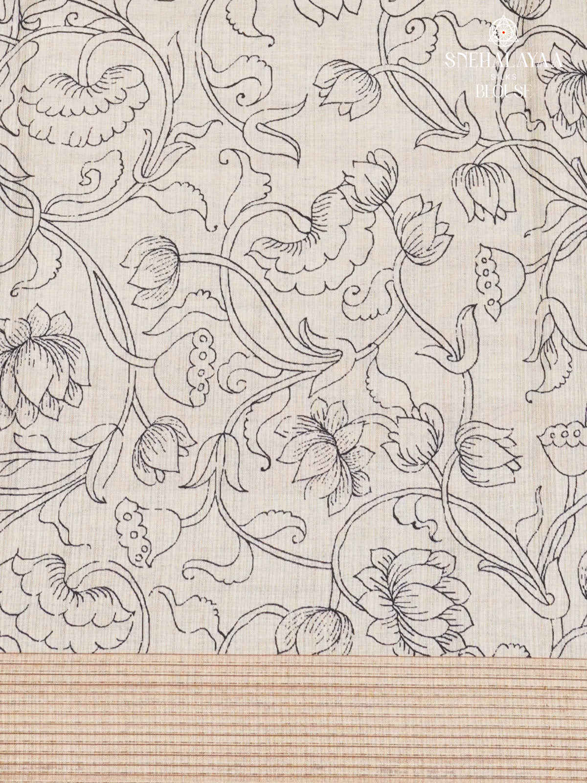 Navy Blue Tussar Saree