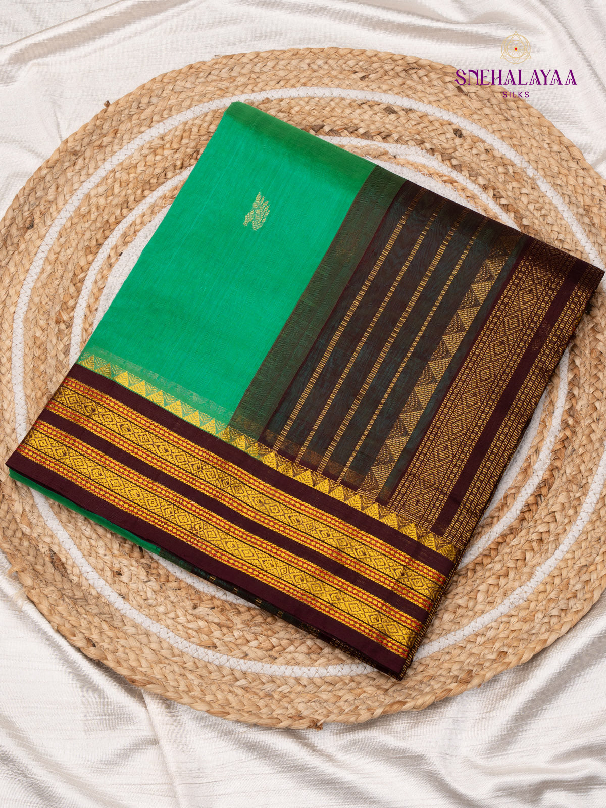 Green Kanchi Silk Cotton Sarees