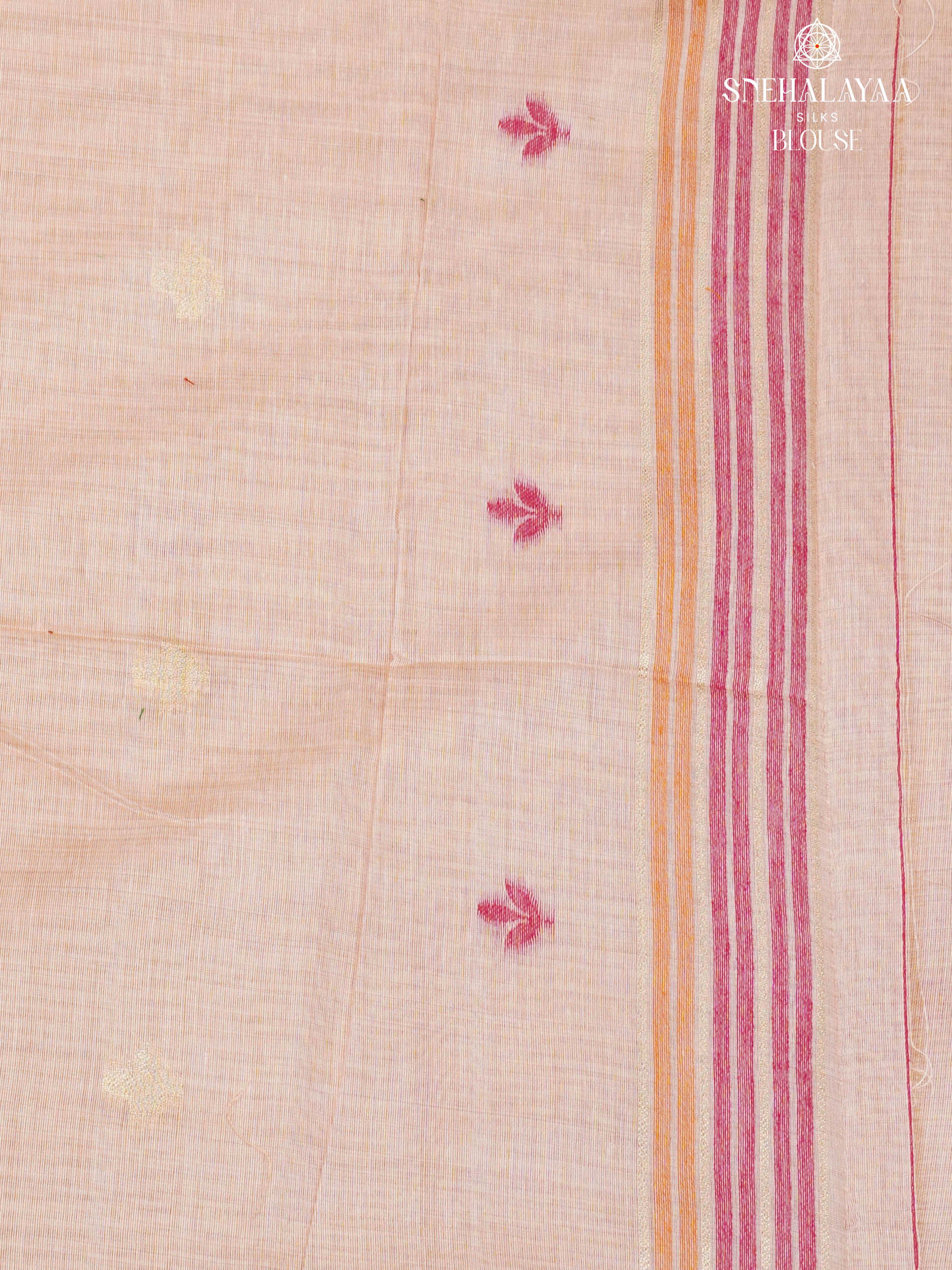Peach Munga Cotton Saree