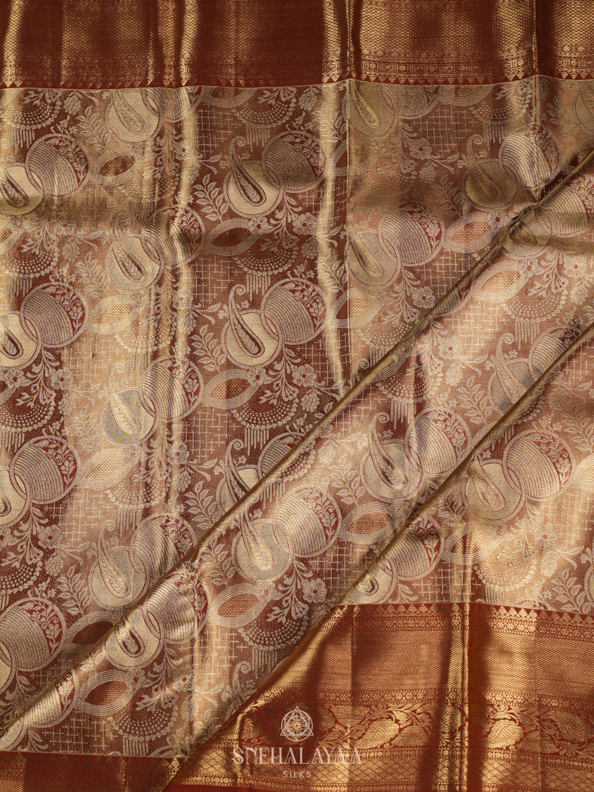 Golden Kanjivaram Tissue Silk Saree