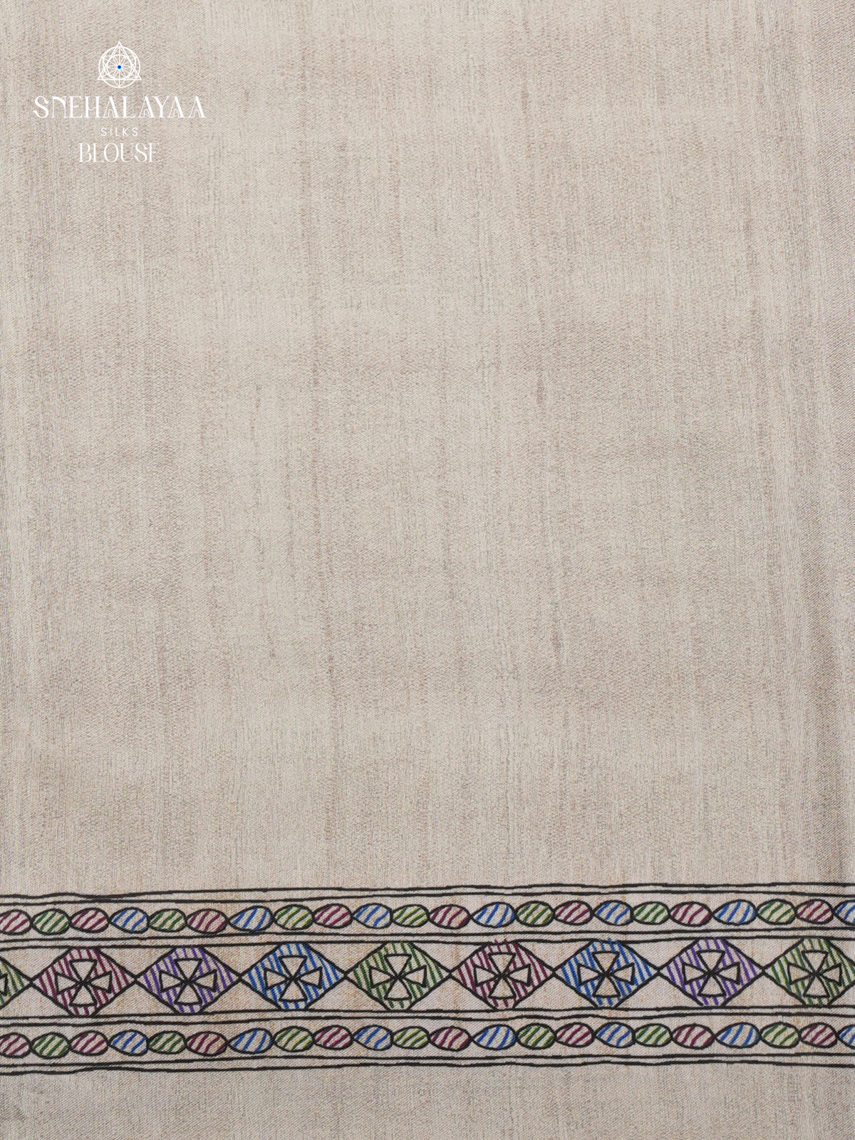 Beige Madhubani Printed Saree