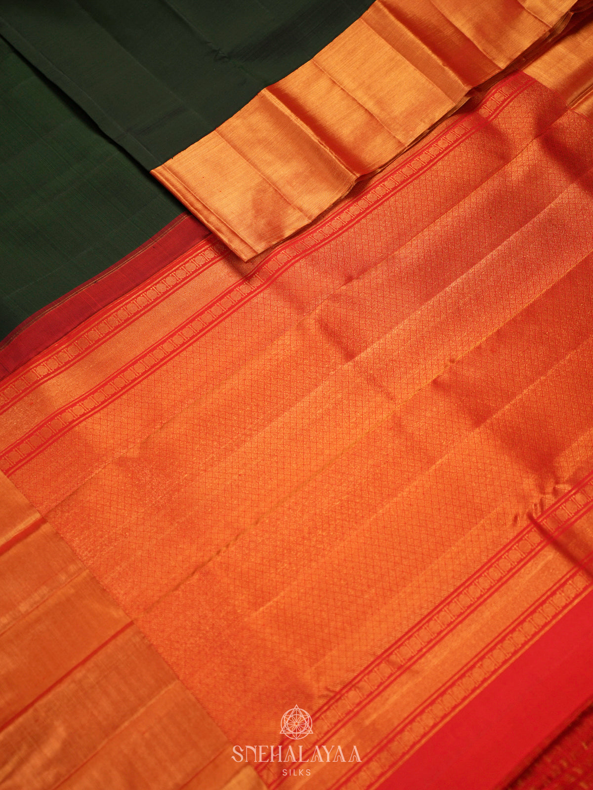 Forest Green Kanjivaram Silk Saree