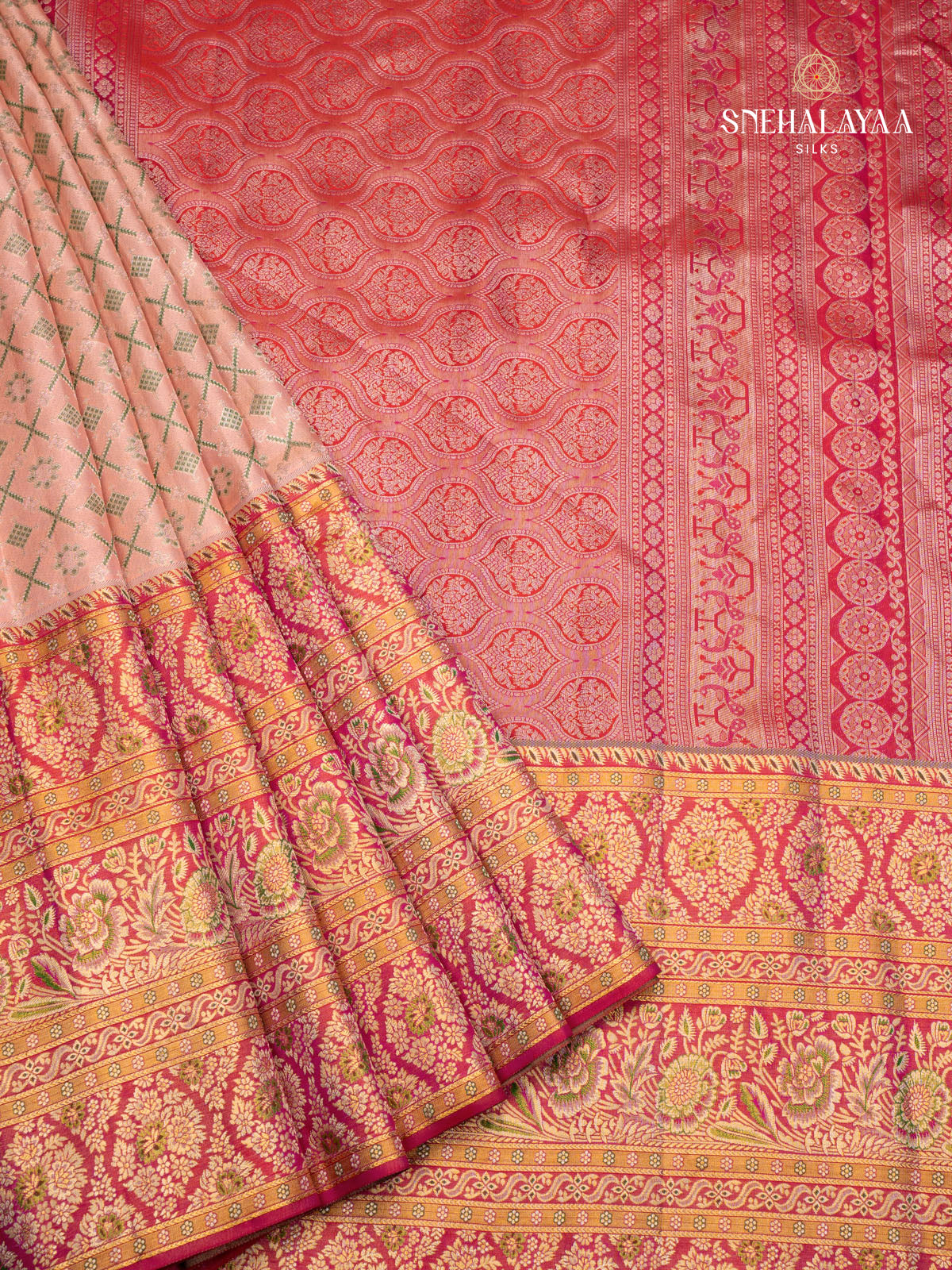 Light Pink Kanjivaram Silk Saree