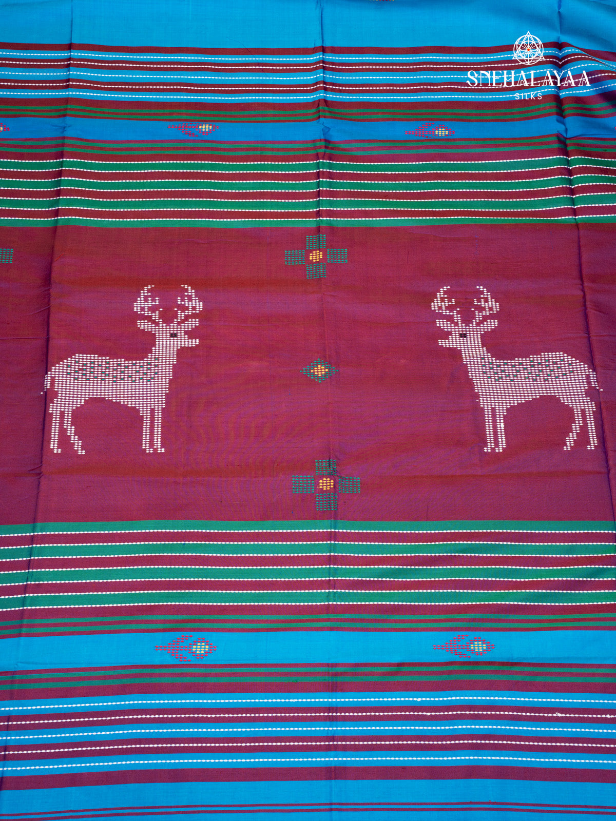 Blue Katan Silk Saree