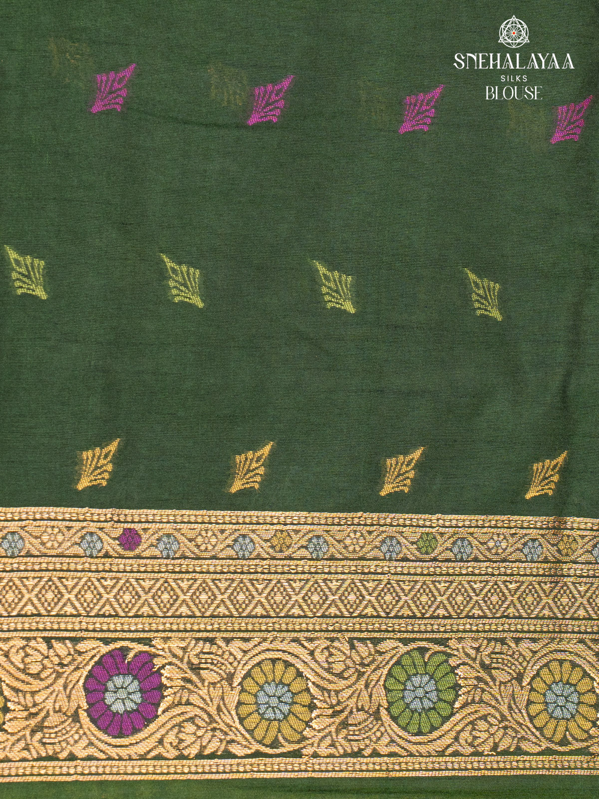 Green Ikat Silk Saree