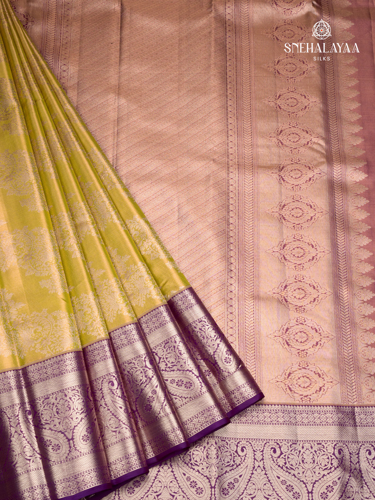 Mustard Yellow Kanjivaram Silk Saree