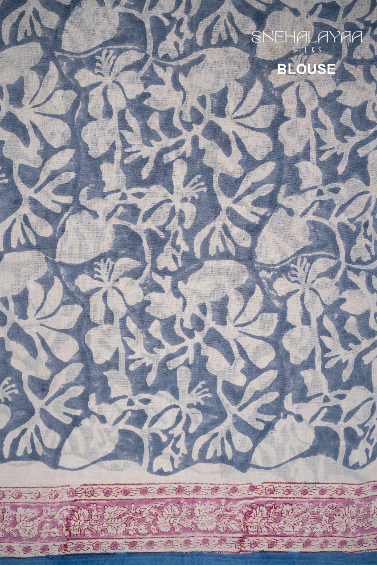 Blue Jaipur Cotton Saree