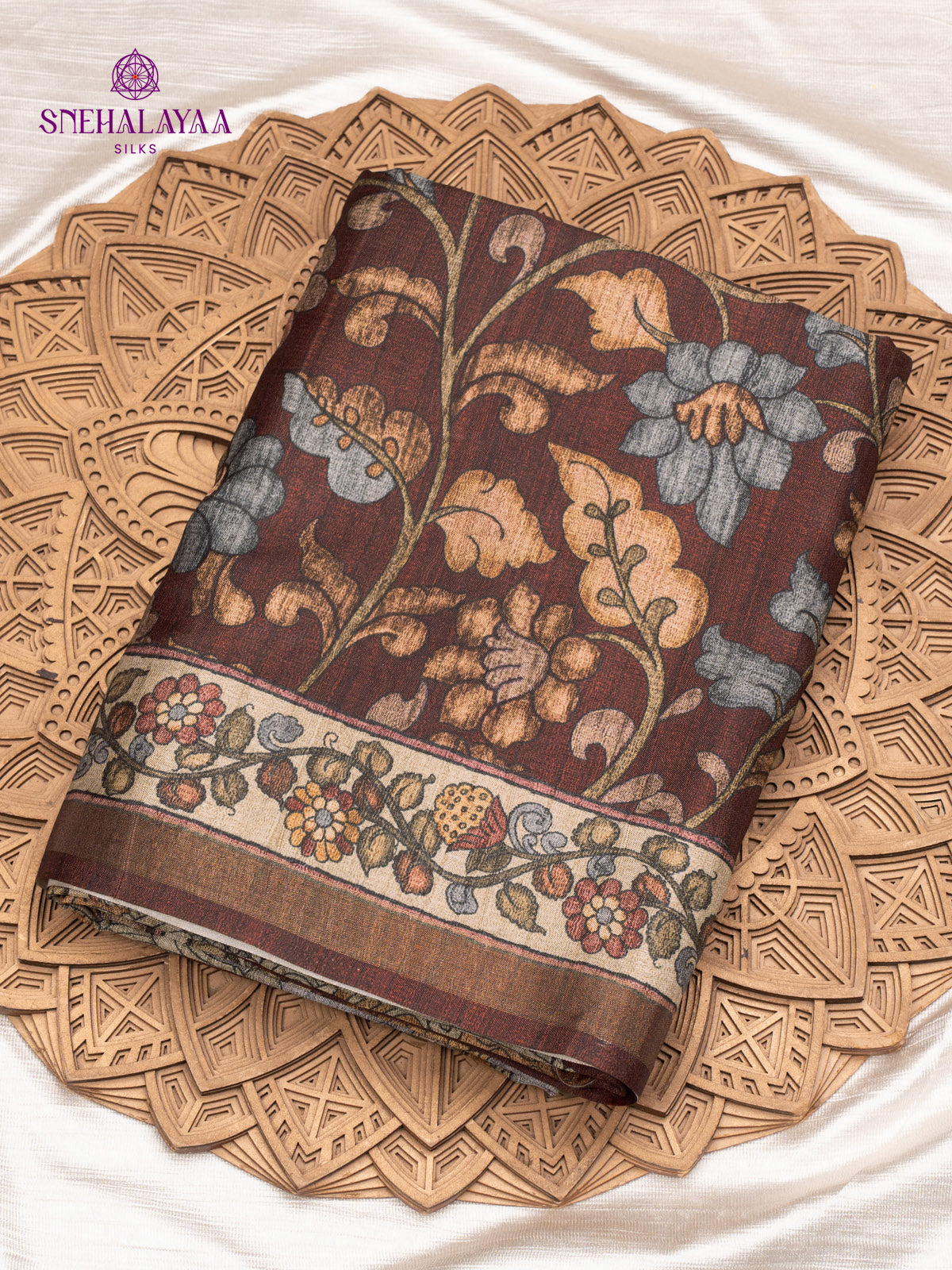Brown Tussar Saree