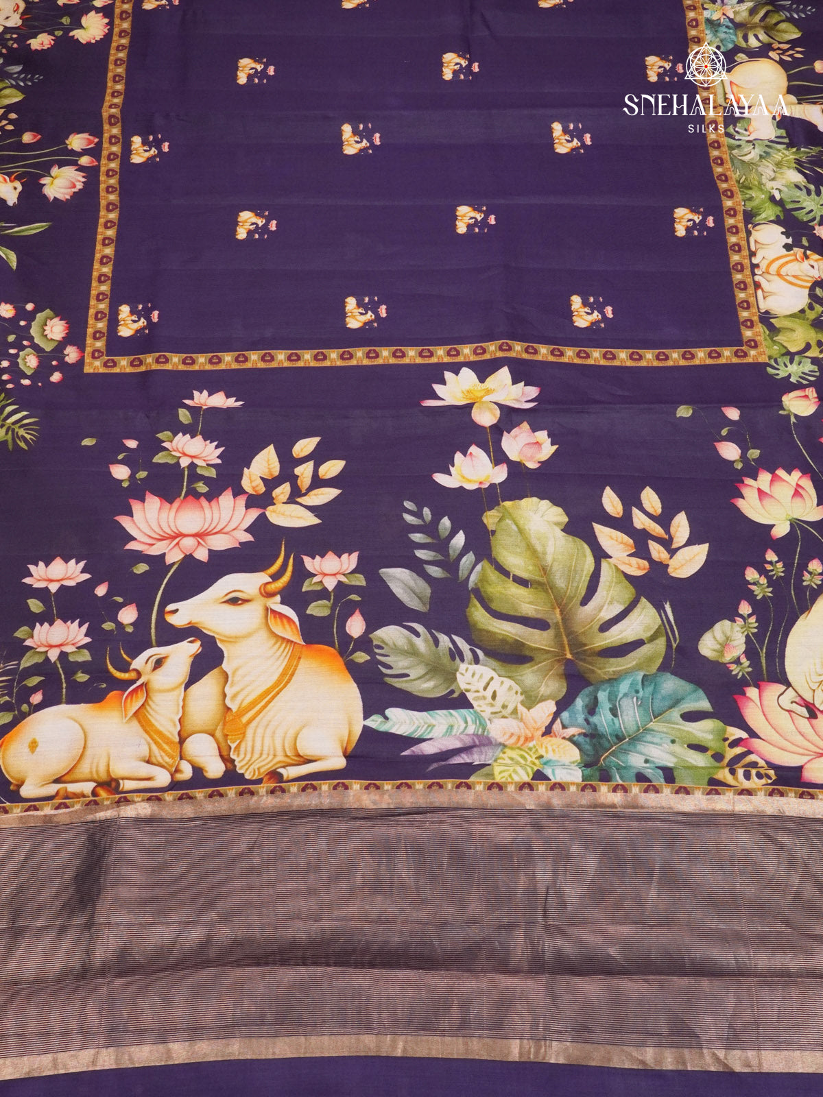 Rich Purple Chiniya Silk Saree