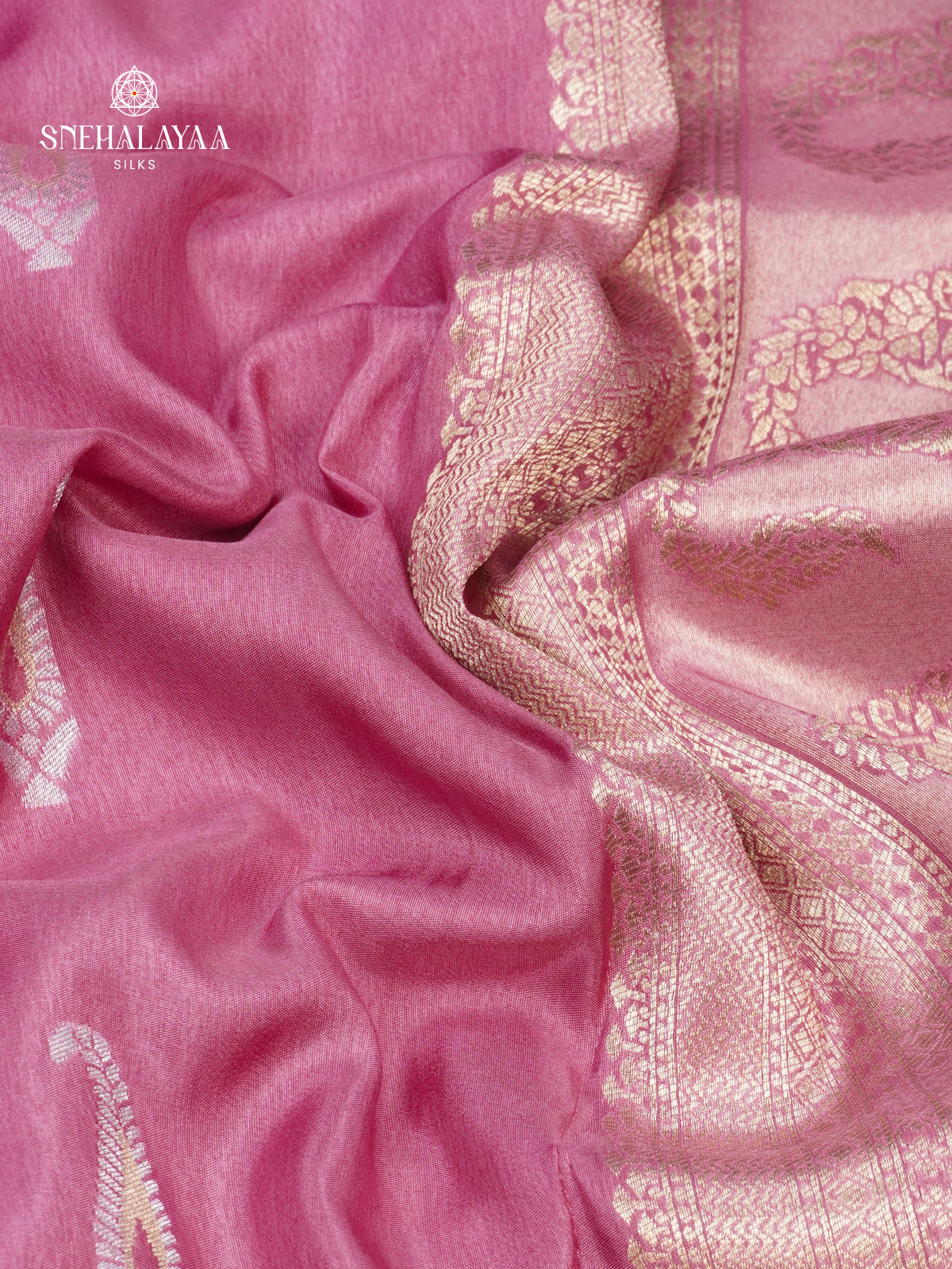Pink Banaras Dola Silk Saree