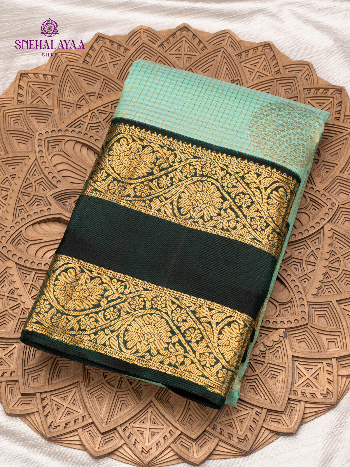 Teal Green Kanjivaram Silk Saree