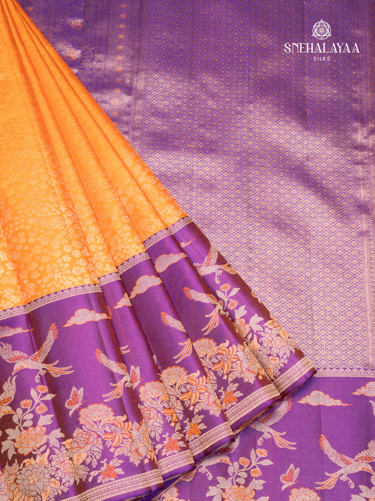 Orange Kanjivaram Silk Saree