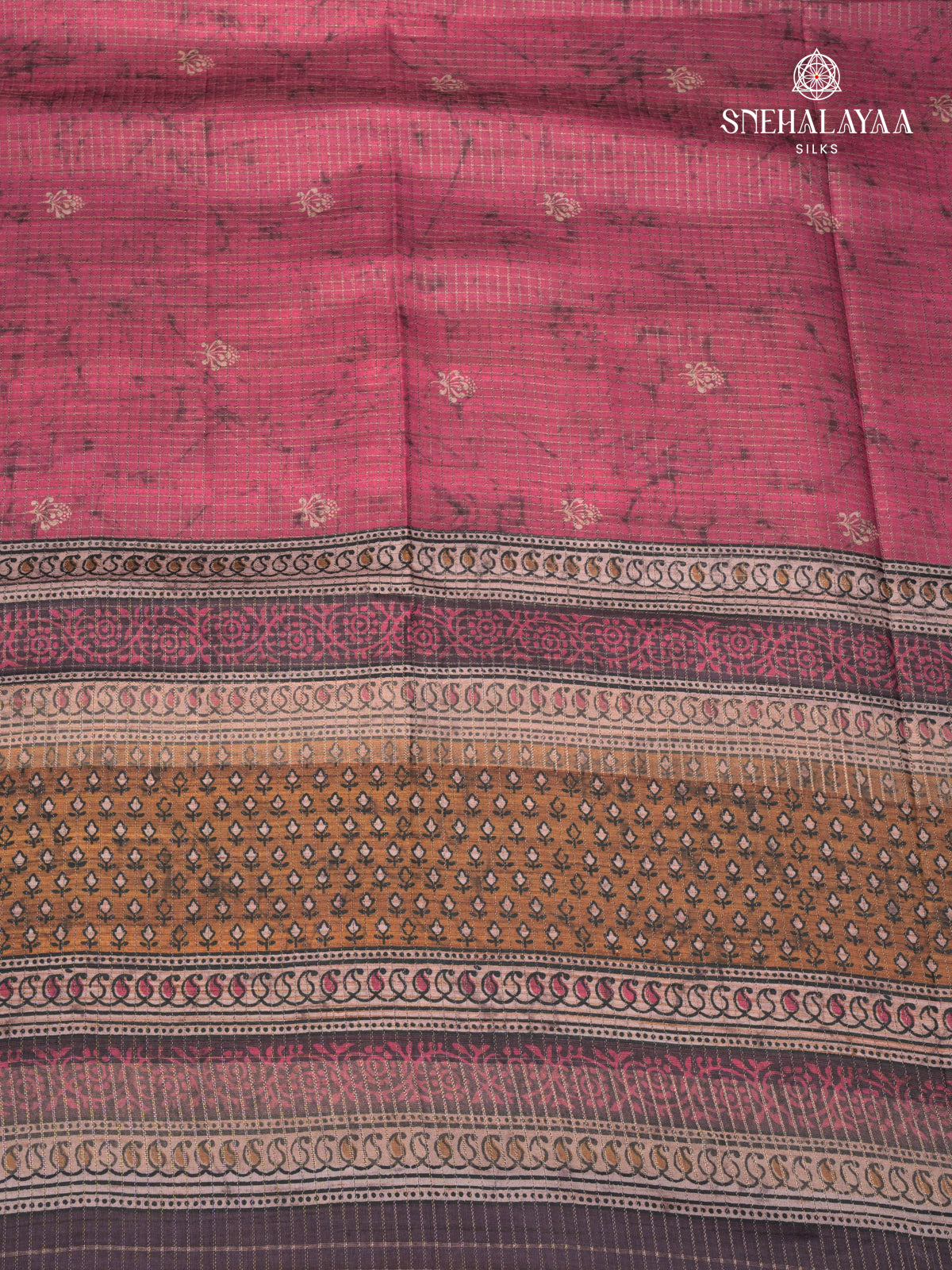 Burgundy Tussar Saree