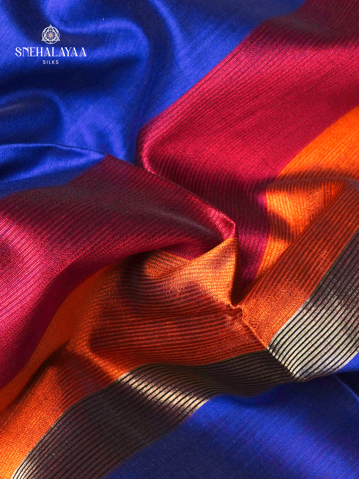 Royal Blue Maheshwari Silk Cotton Saree