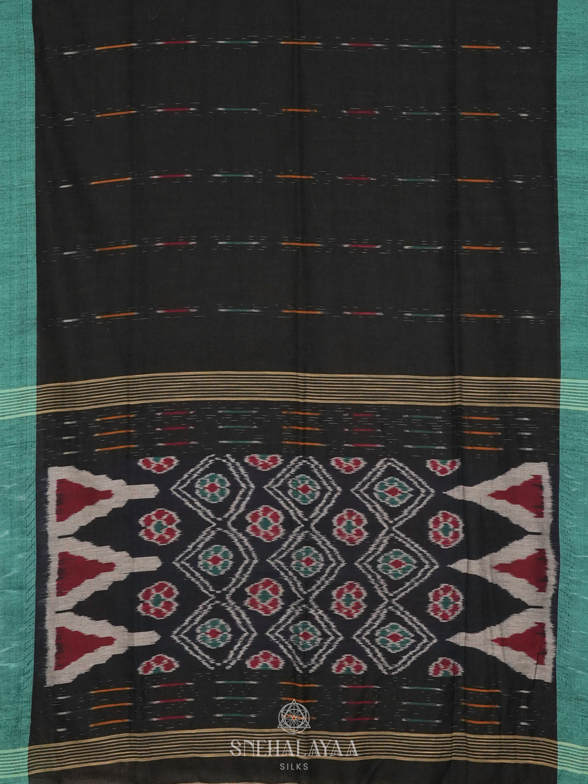 Black Sambalpuri Cotton Saree