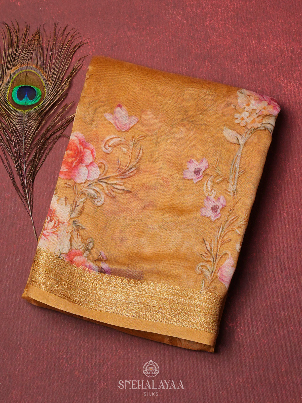 Yellow Chanderi Saree